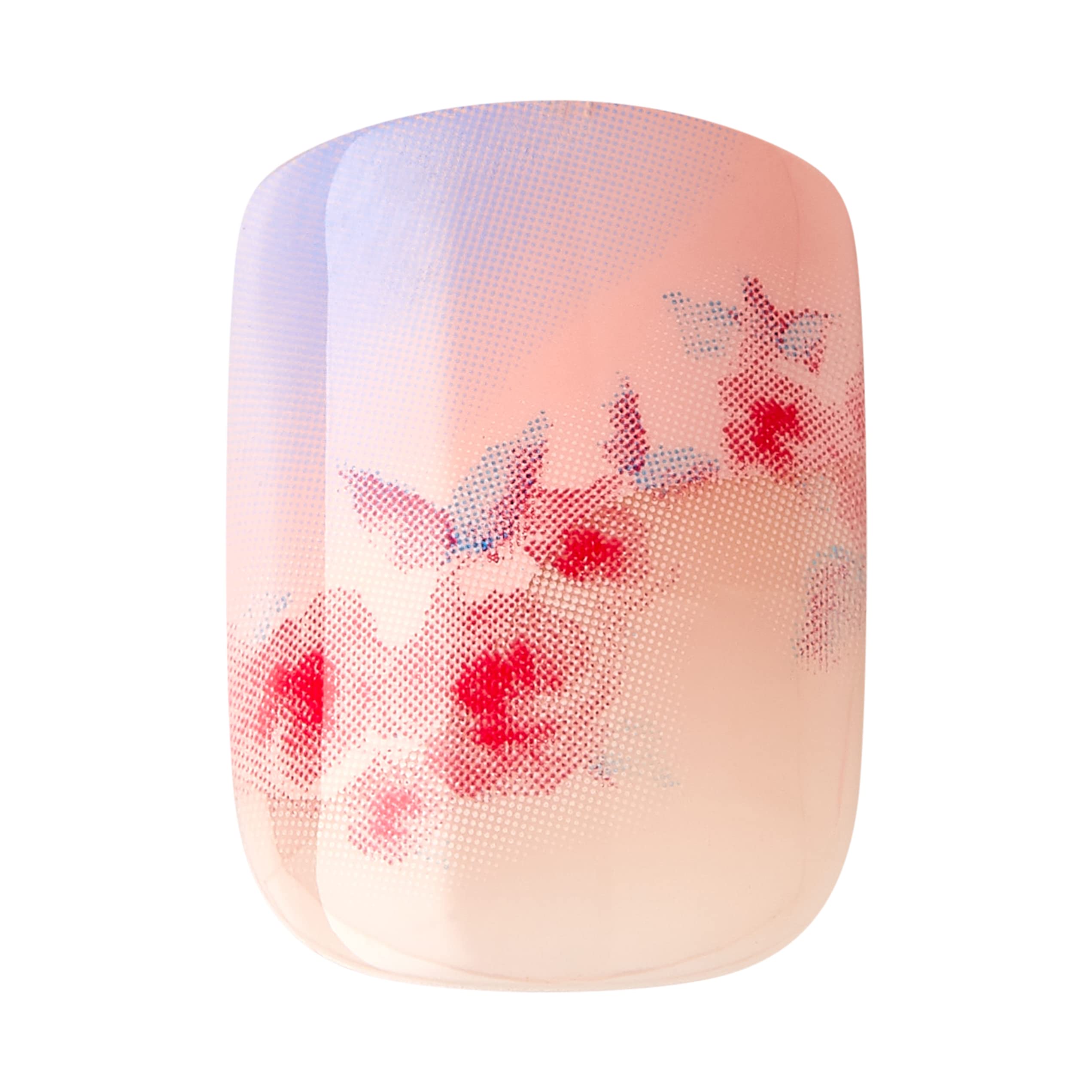 KISS LoveShackFancy x imPRESS Press-On Nails Limited Edition - Sunkissed Peach Short Square Fake Nails Kit with Prep Pad, Nail File & Cuticle Stick (30 Nails) | Perfect for Weddings, Parties & Everyday Glam