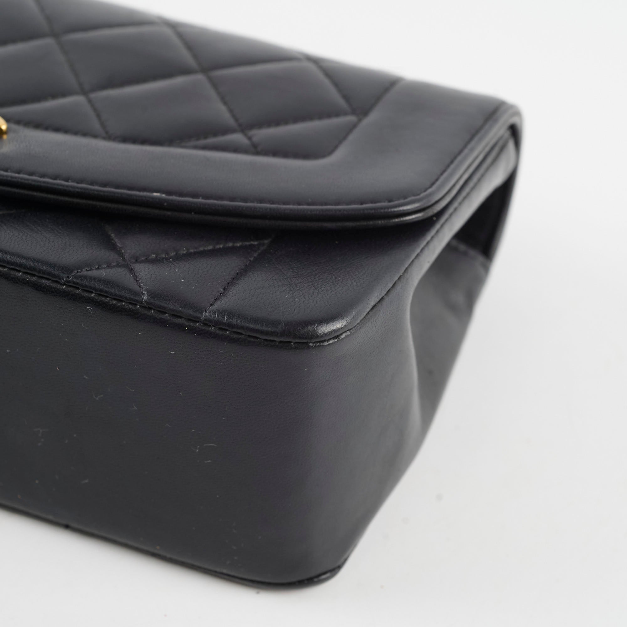 Chanel Small Vintage Diana Lambskin Black Bag (4 Series) - Luxury Crossbody Purse for Women, Perfect for Evening Parties & Date Nights
