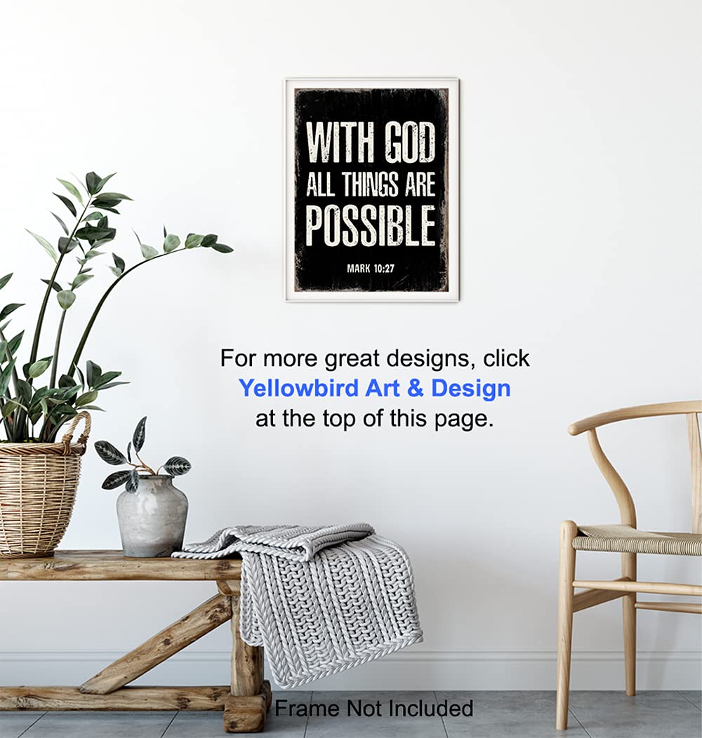 Inspirational Bible Verse Wall Art - Religious Decor for Home & Office