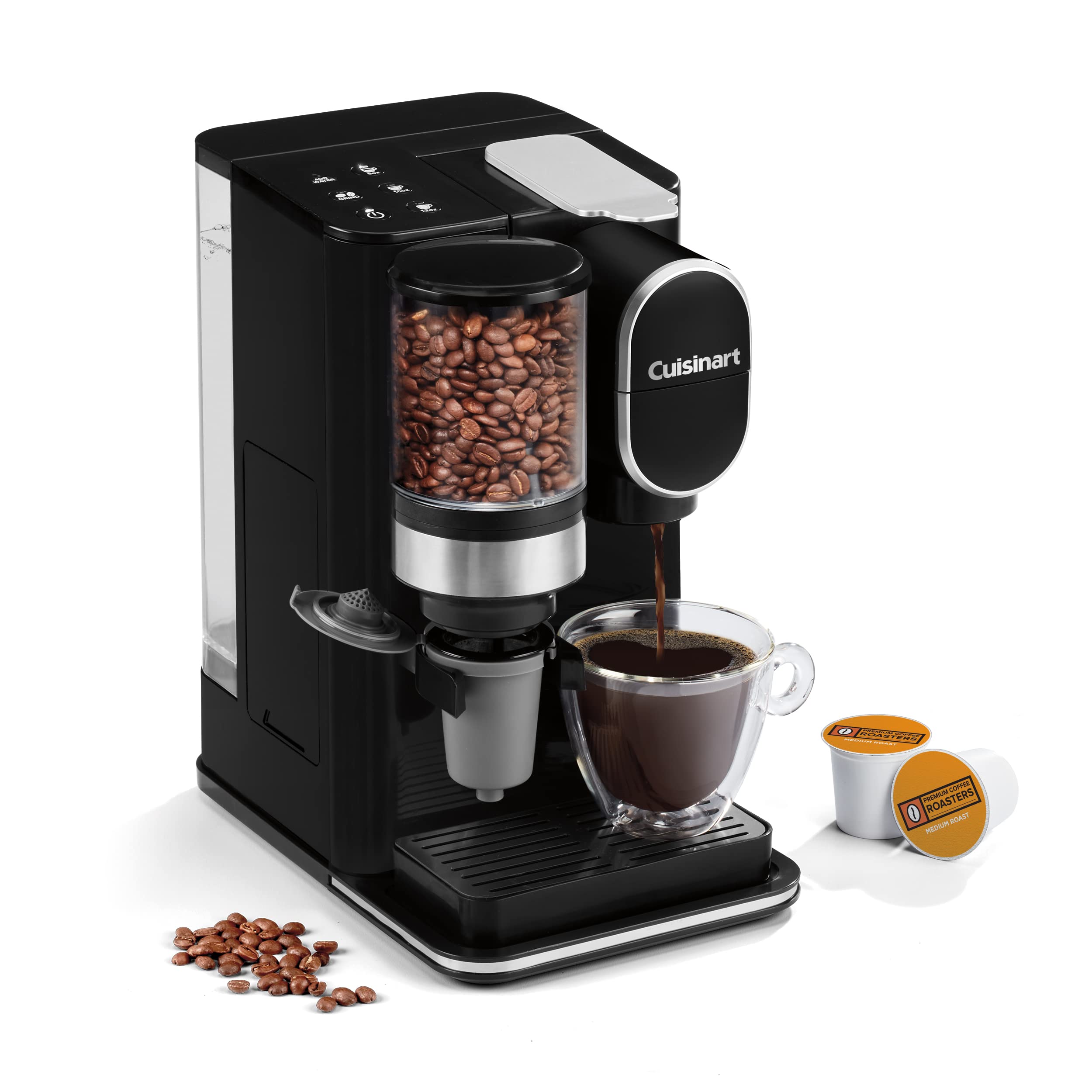Cuisinart DGB-2C Single-Serve Coffee Maker with Built-in Grinder | 3 Brew Sizes (8oz, 10oz, 12oz) | Black | Perfect for Home, Office & Small Spaces | Fast & Fresh Coffee in Minutes