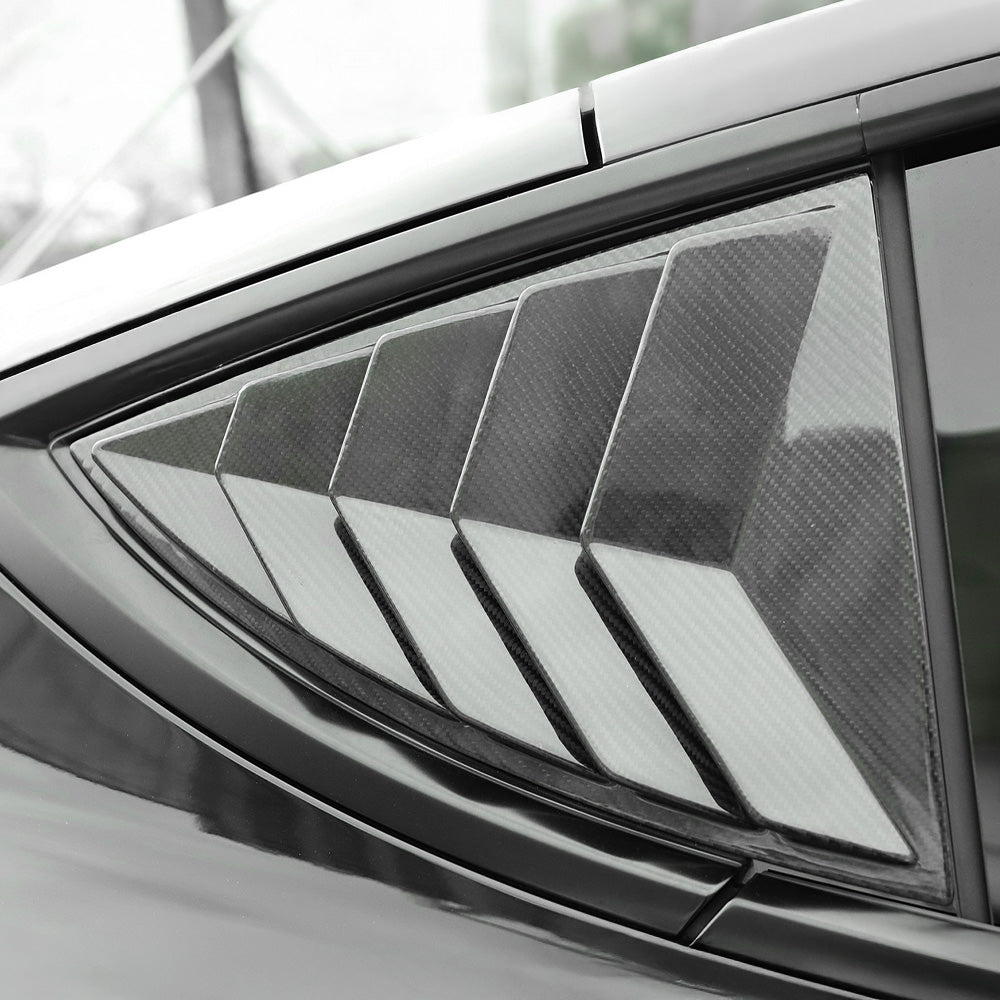 Premium Real Carbon Fiber Rear Side Window Louvers for Tesla Model Y 2020-2025 | High-Performance Aerodynamic Racing Design | Enhances Style & Vehicle Aerodynamics | Perfect for Car Enthusiasts & Street Racing