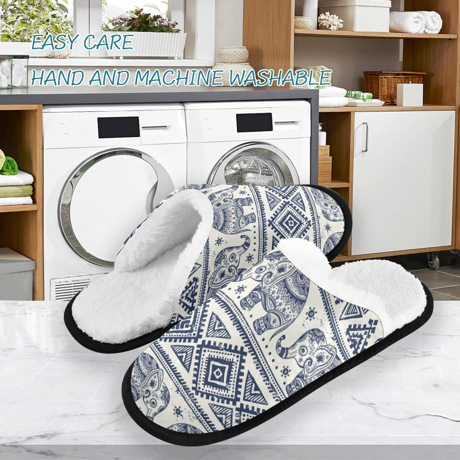 ALAZA Seasonal Greetings Merry Christmas Leaf Design Non-Slip House Slippers - Cozy Indoor/Outdoor Slippers for Men & Women - Perfect for Home, Hotel, Spa, Bedroom & Travel