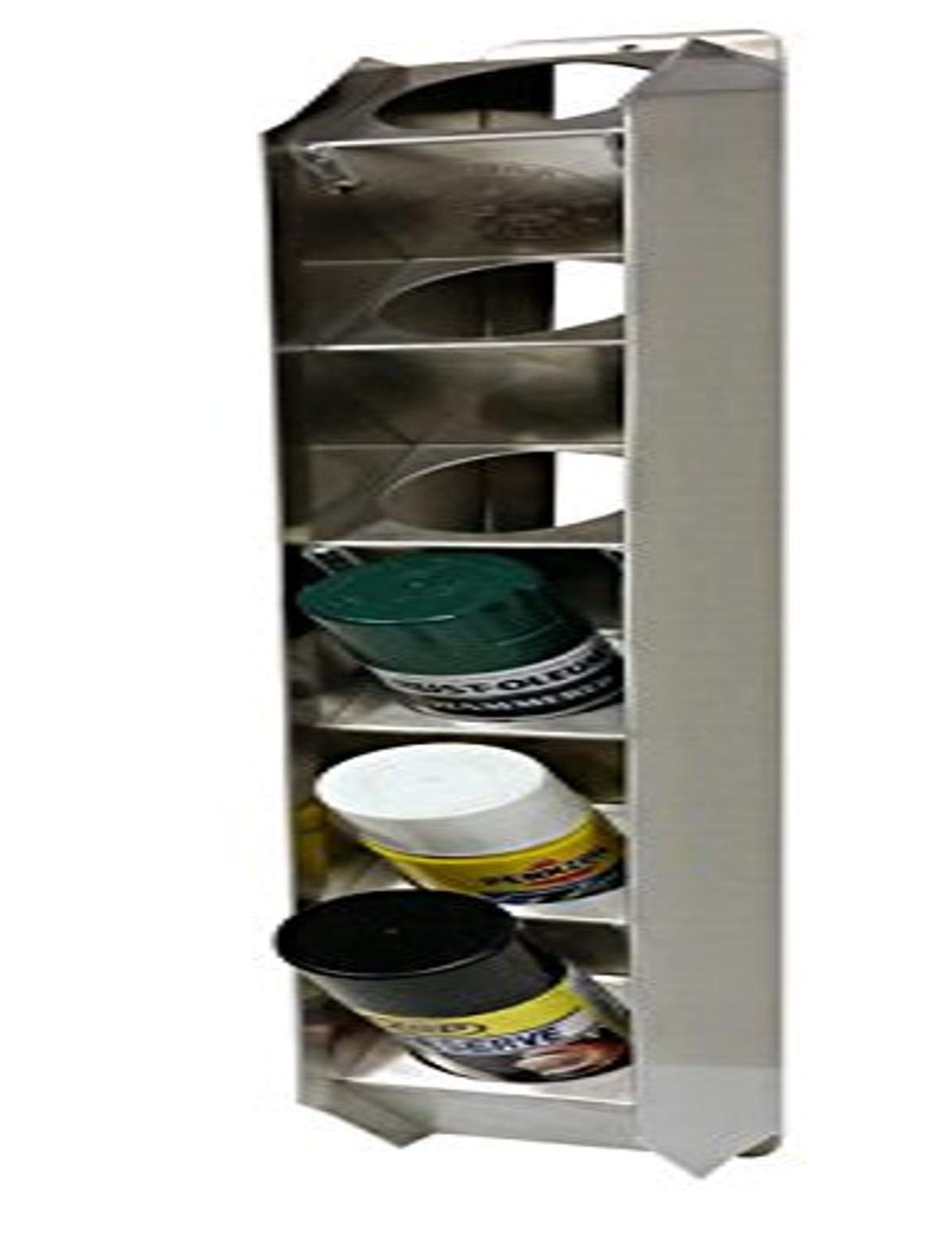 Pit Pal Products V98 Aerosol Spray Can Shelf - 1 Pack | Wall Mount Organizer for Spray Cans, Paint Cans & Cleaning Supplies | Garage, Workshop & Kitchen Storage Solution