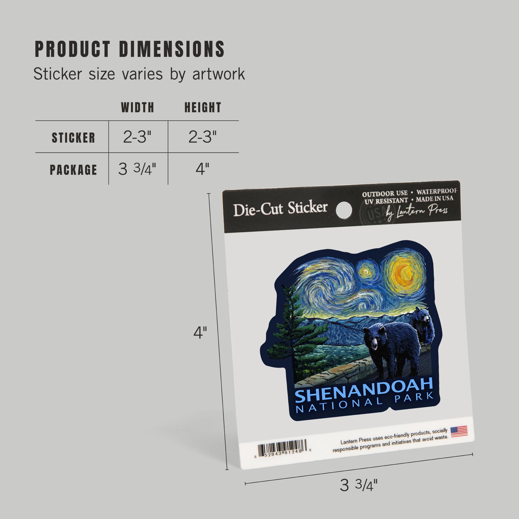 Waterproof Die Cut Vinyl Stickers - Shenandoah National Park Virginia Starry Night Series (1-3 Inch) - Decals for Cars, Water Bottles, Laptops, Coolers - Perfect for Outdoor Adventures, Travel Gear & Personalizing Devices