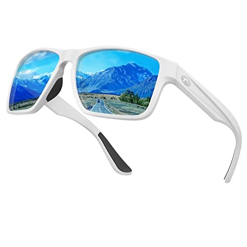 Matte White Frame/Ice Blue Mirrored Lens