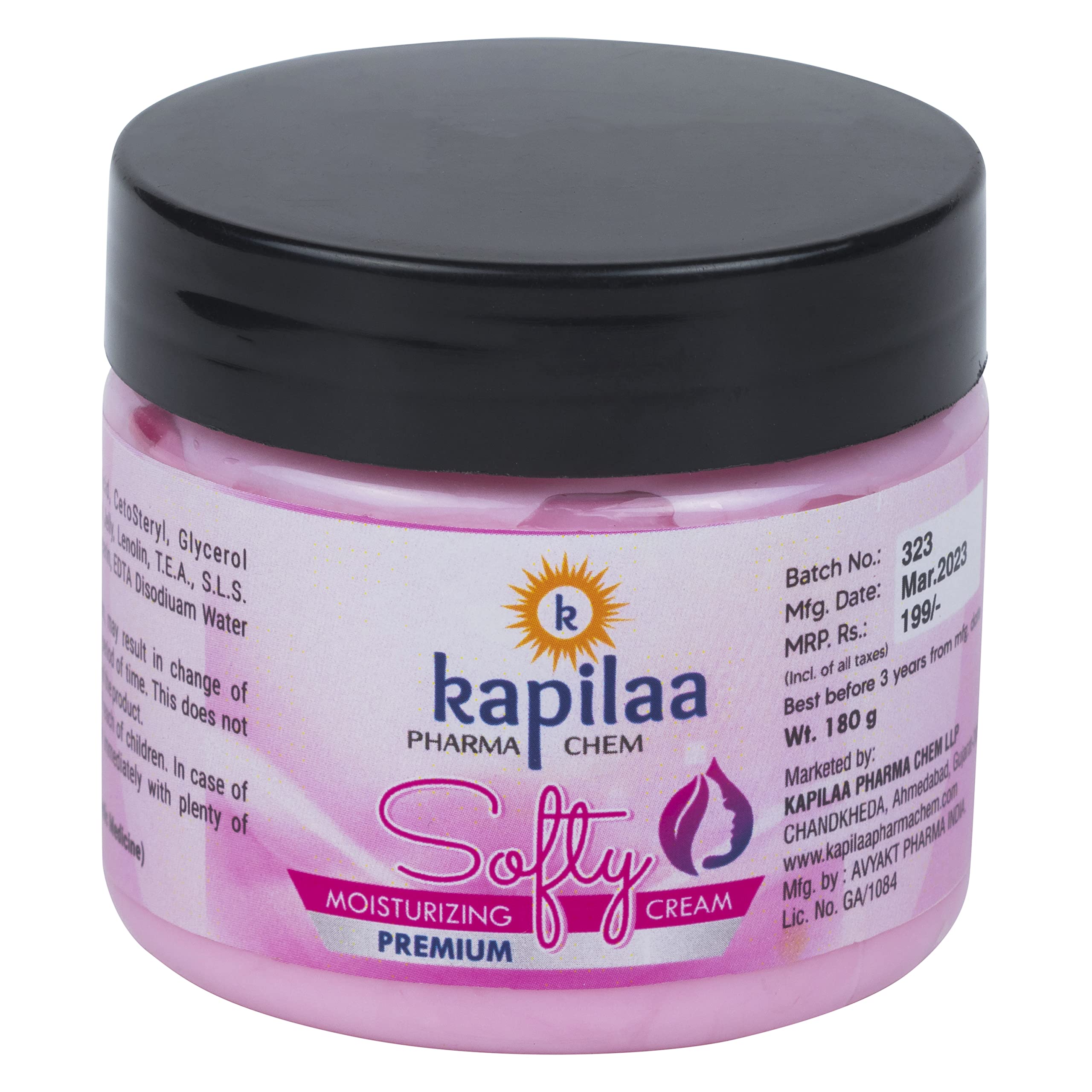 Kapilaa Pharma Chem Charcoal & Soothing Moisturizer Cream for Oily & Normal Skin - 100ml | Deep Cleansing & Hydration | Perfect for Daily Skincare Routine & Acne-Prone Skin