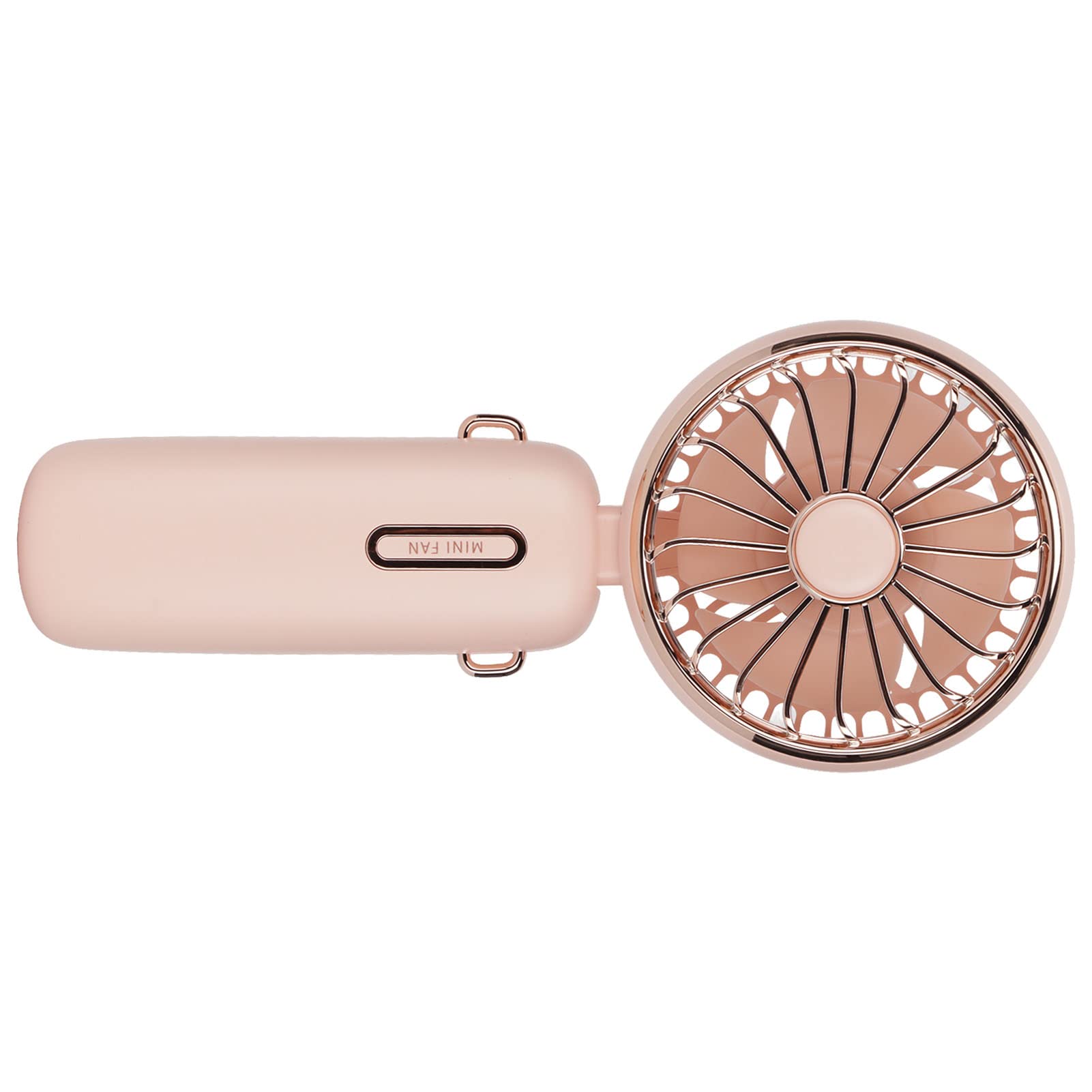 Jopwkuin 4800mAh Rechargeable Mini Desk Fan - Portable Handheld Fan with 90° Foldable Design & Detachable Lanyard - Perfect for Travel, Hiking, Shopping, Office & Home Use (Pink)