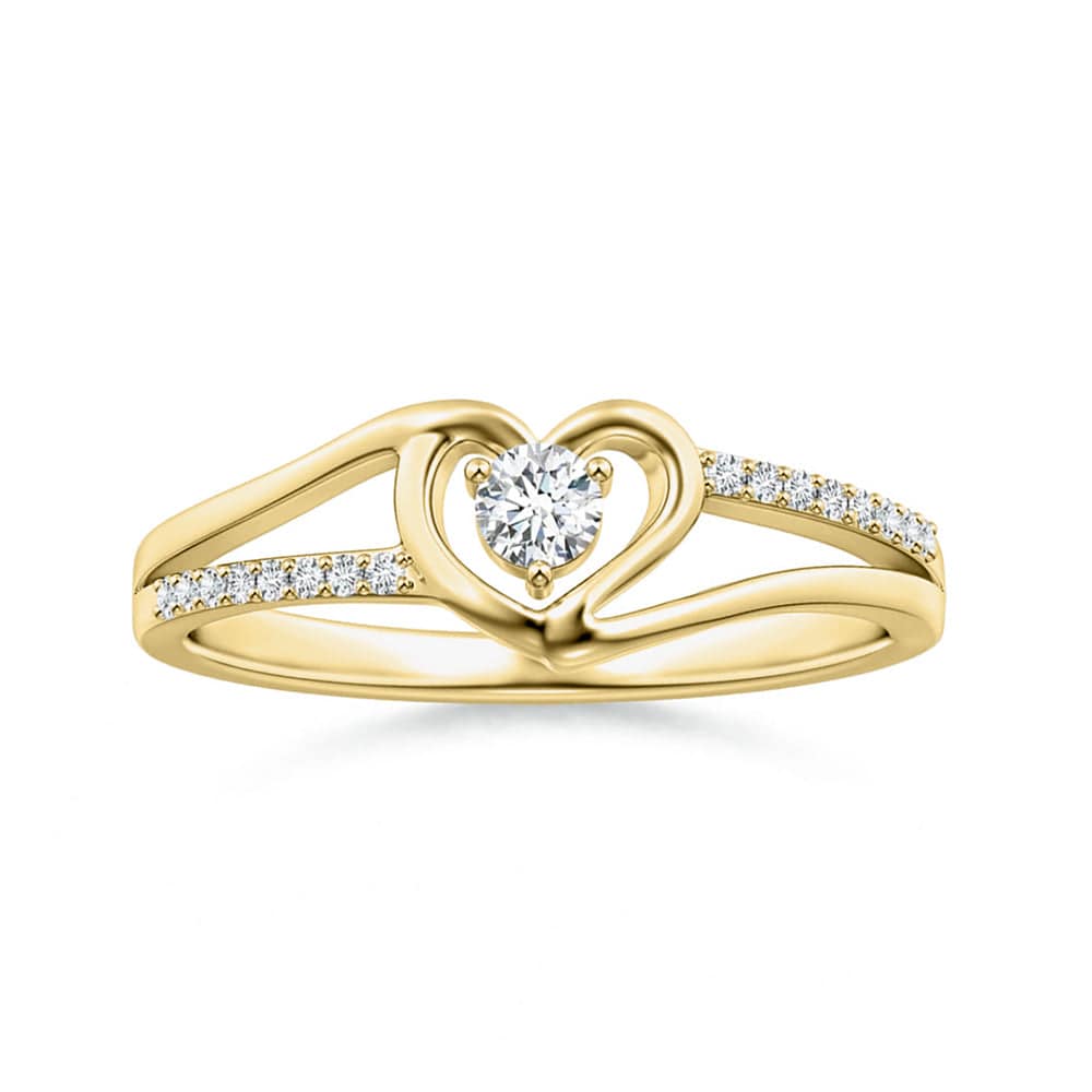 Lab Grown Diamond Heart Solitaire Promise Ring - 14K White Gold Engagement Ring for Women, Gift for Girlfriend, Anniversary & Valentine's Day Jewelry