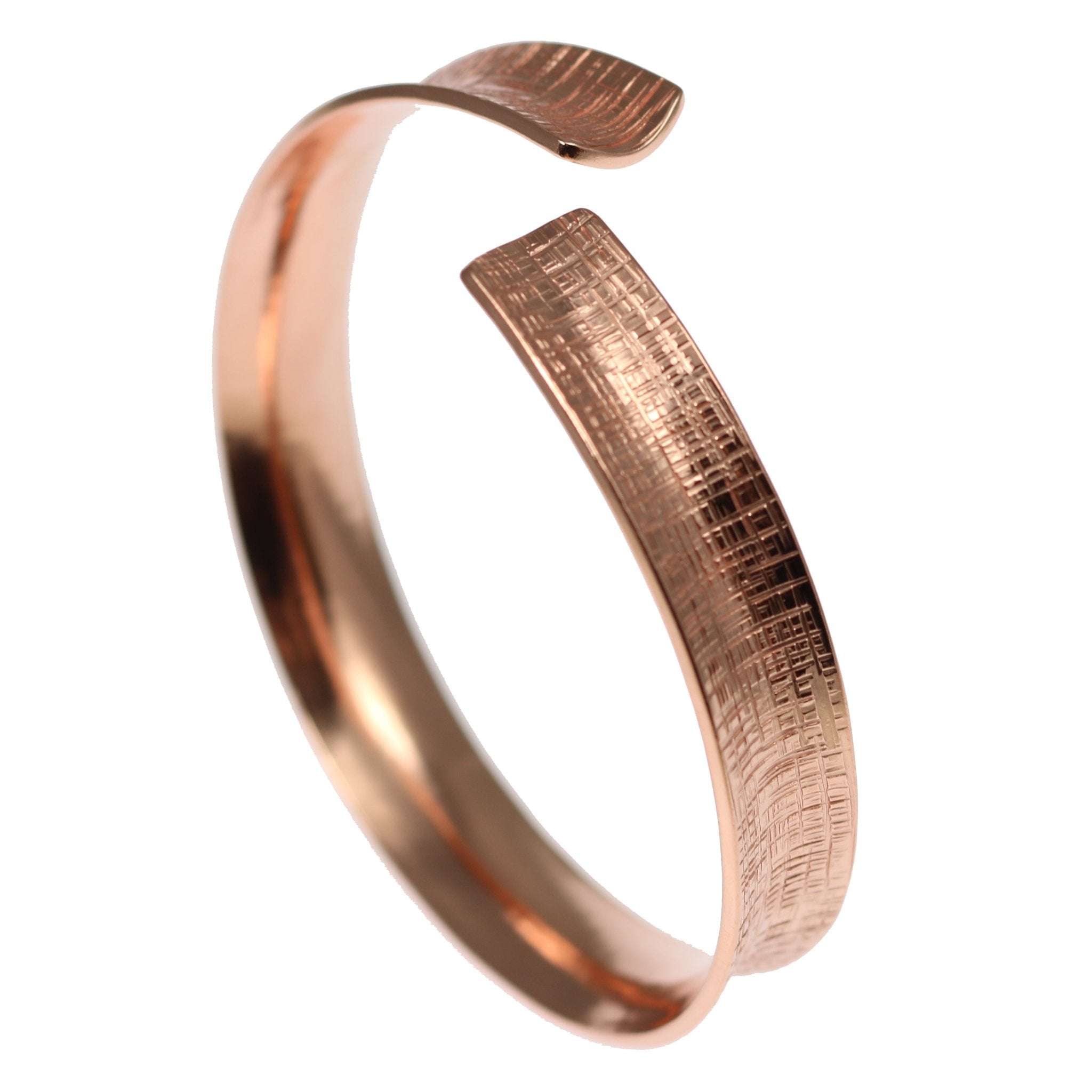Handmade Linen Anticlastic Copper Bangle Bracelet for Women - Boho Chic Jewelry for Everyday Wear & Special Occasions