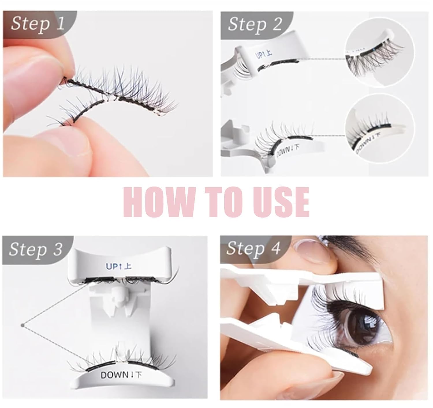 Ginani Magnetic Eyelashes - Reusable Glue-Free False Lashes with Applicator | Natural Looking Full Volume Lashes for Everyday Wear & Special Occasions