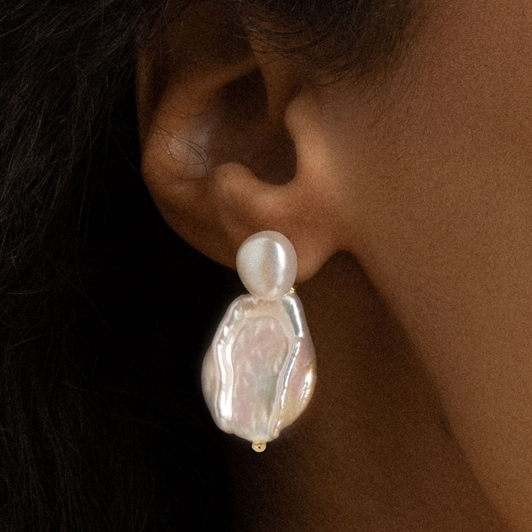 Charlotte Pearl Stud Earrings - Classic Elegant White Pearl Earrings for Women - Perfect for Weddings, Parties & Everyday Wear