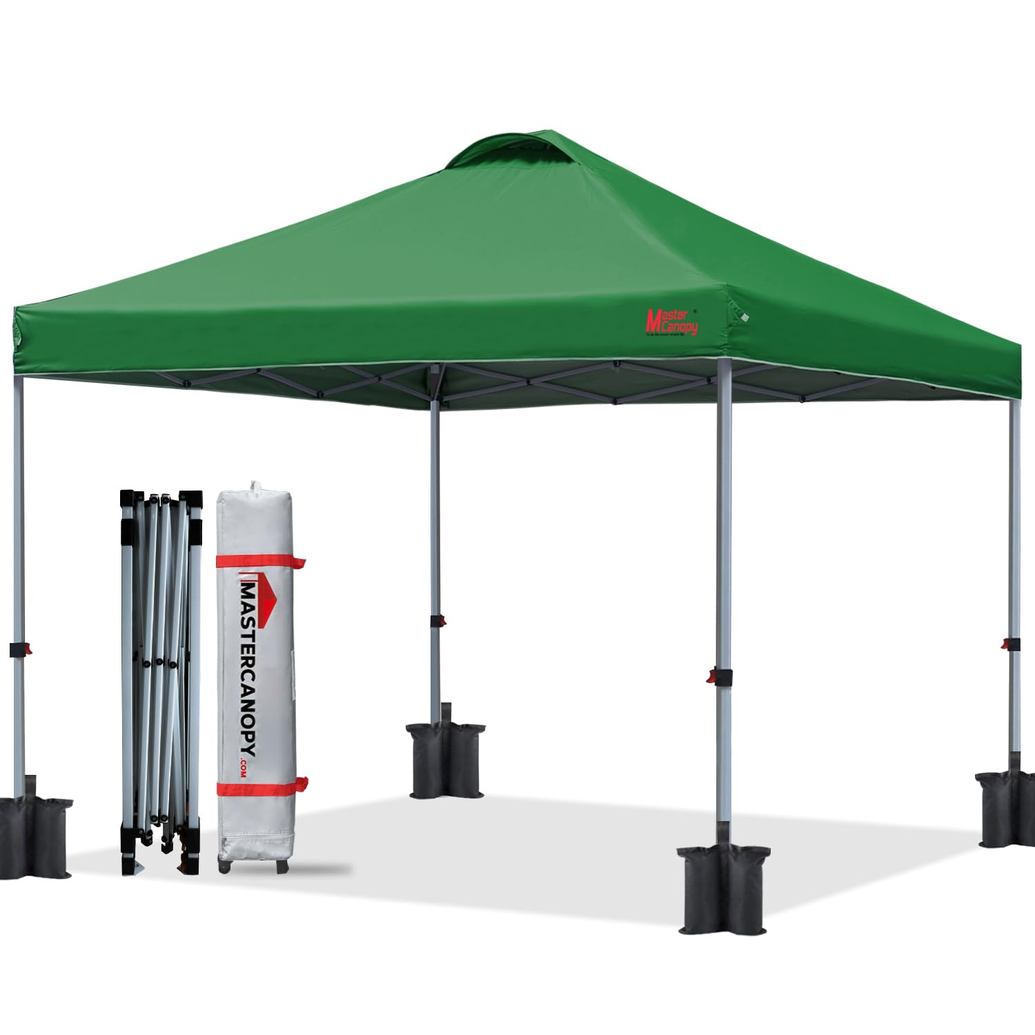 MASTERCANOPY 10x10 Durable Pop-up Canopy Tent with Carry Bag - Waterproof Outdoor Canopy for Camping, Beach, Picnics & Events (Forest Green)