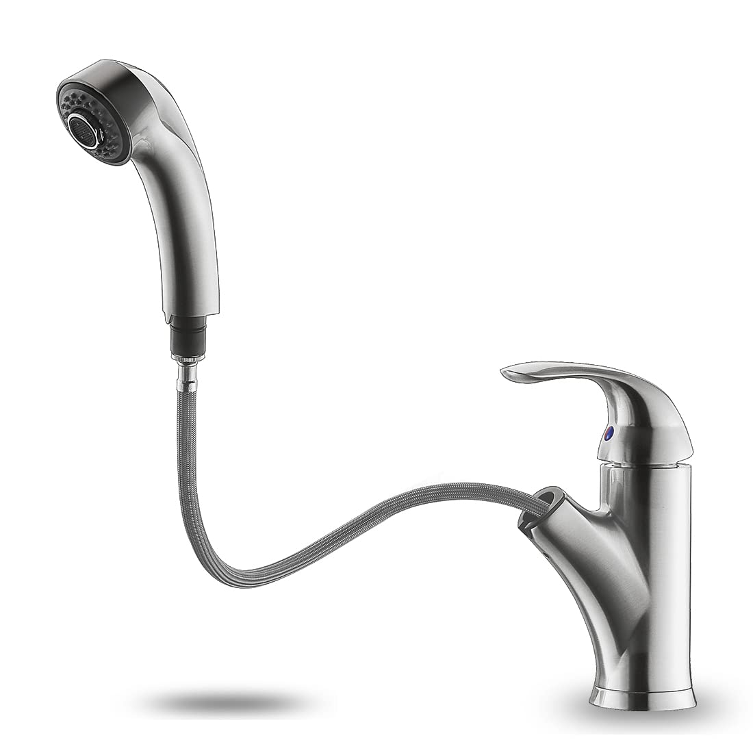 High-Quality Brushed Nickel Pull-Out Sprayer Kitchen Faucet - Single Handle 1-Hole Commercial RV Sink Faucet with 2 Spray Modes & 150° Rotation - Lead-Free Solid Brass Construction - Perfect for Modern Kitchens, Restaurants, and RV Living Spaces