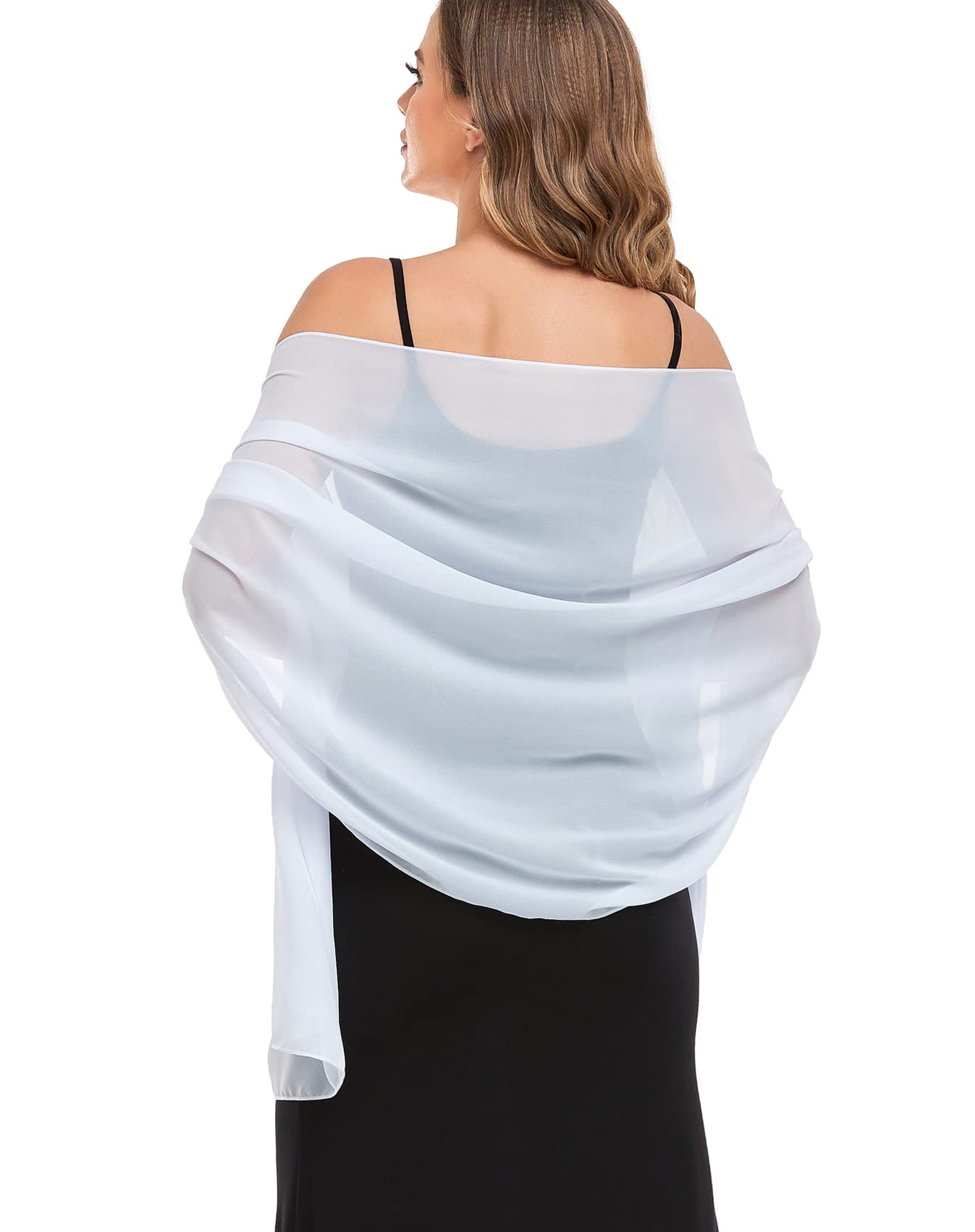 Elegant Sheer Chiffon Shawl Wrap for Women - Soft Silky Bridal Scarf for Wedding & Evening Dresses | Perfect for Formal Events, Date Nights & Special Occasions