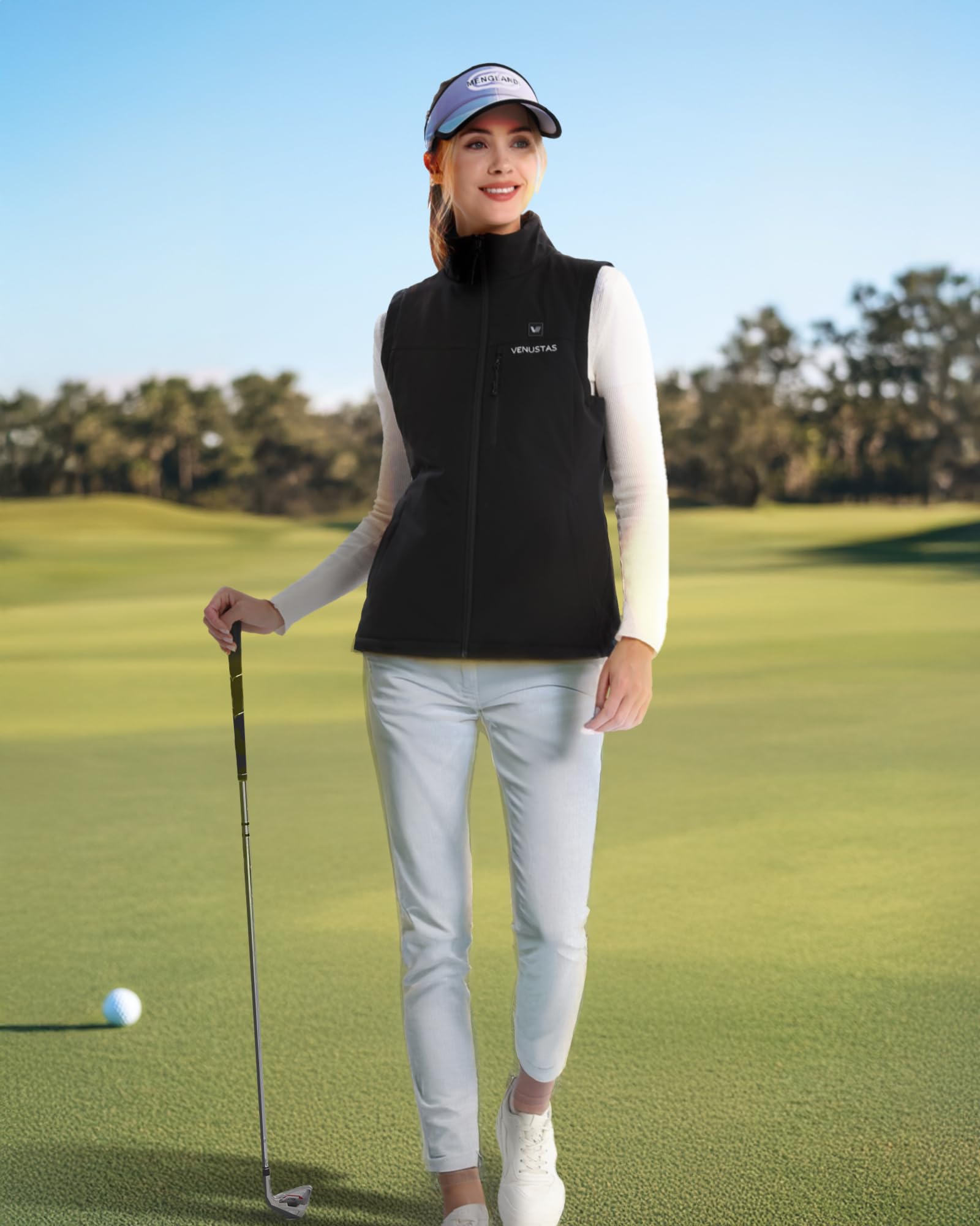 Venustas Women's Softshell Heated Vest with Rechargeable Battery - Lightweight Electric Heated Jacket for Golf, Hiking, Skiing & Outdoor Winter Activities | Perfect for Cold Weather, Work Commute, Dog Walking & Everyday Wear | Stay Warm at Work, Outdoor Adventures & Casual Outings