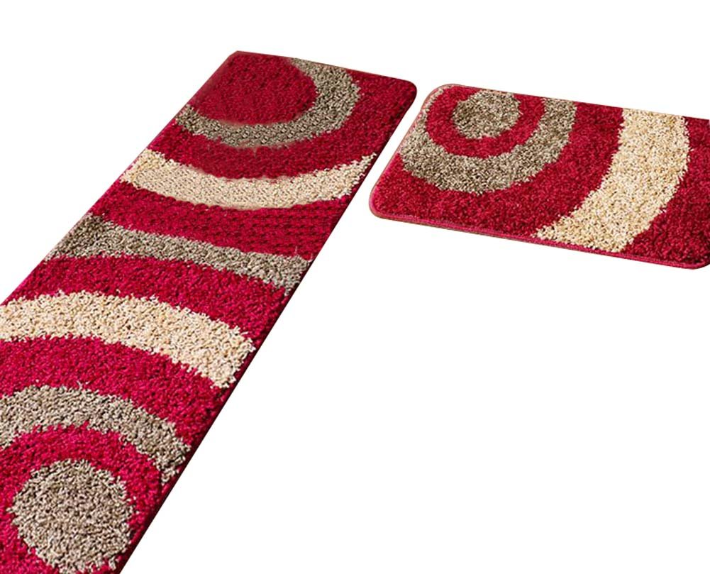 2-Pack Non-Slip Absorbent Kitchen Rugs - Black Temptation Floor Mats for Cooking, Dishwashing & High-Traffic Areas