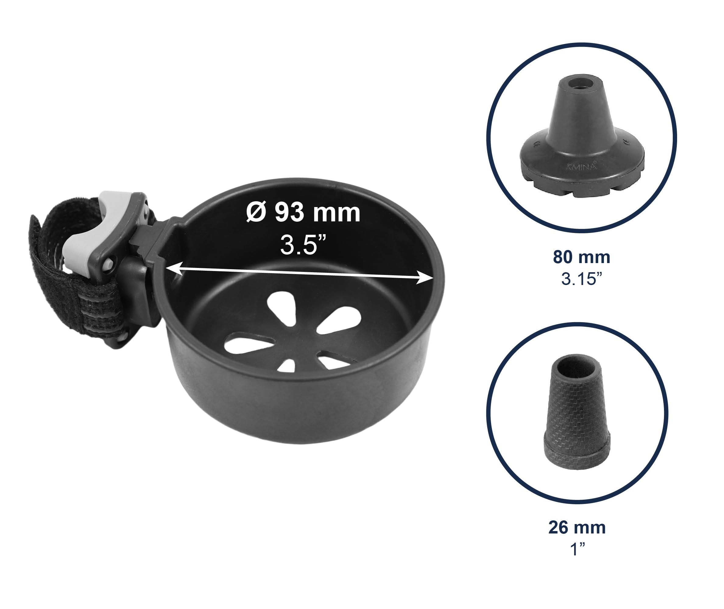 KMINA Walking Cane Holder & Crutch Holder - Secure Stand Clip for Mobility Aids | Perfect for Home, Office, and Travel Use