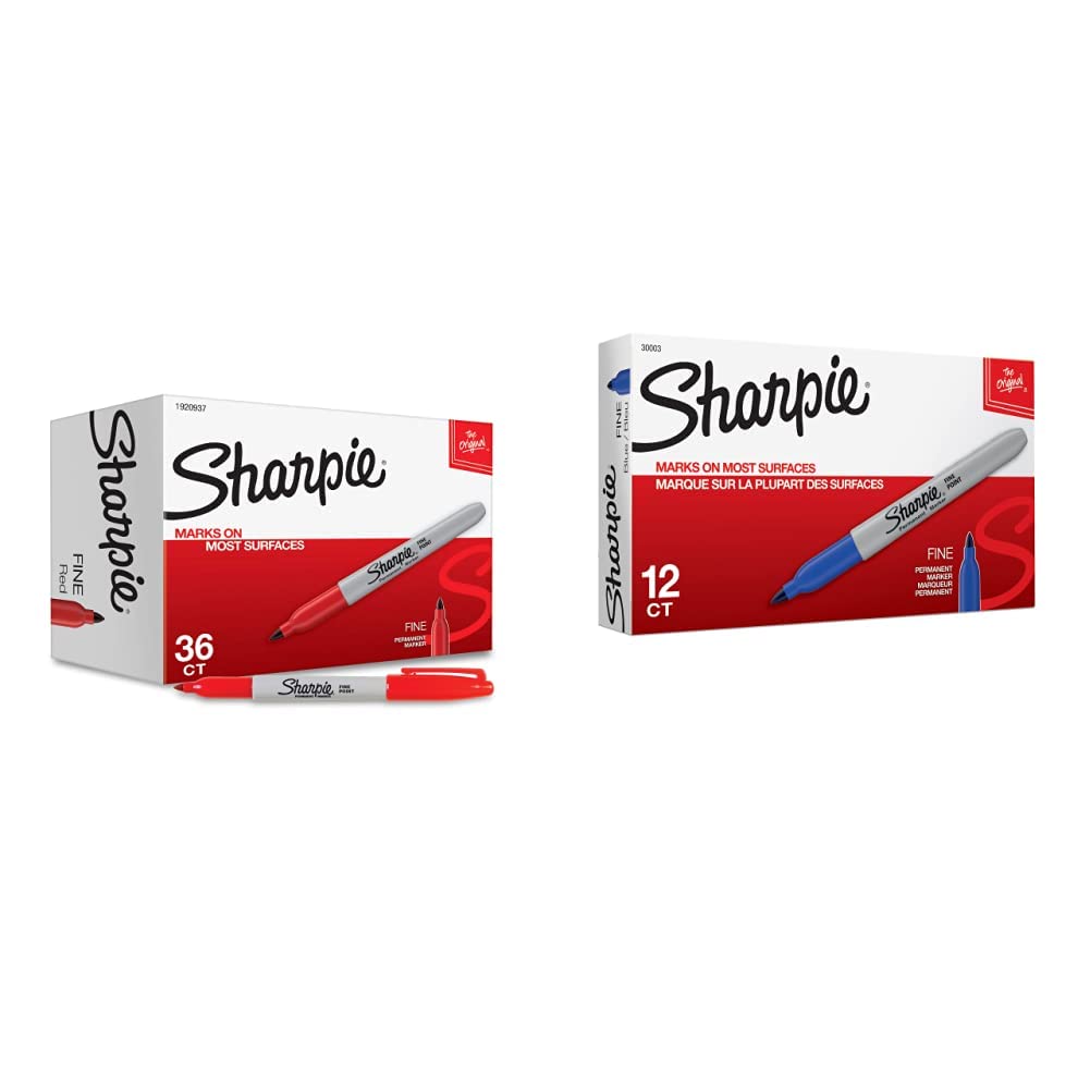 Sharpie Fine Point Red Permanent Markers 36ct - for Office & School Use