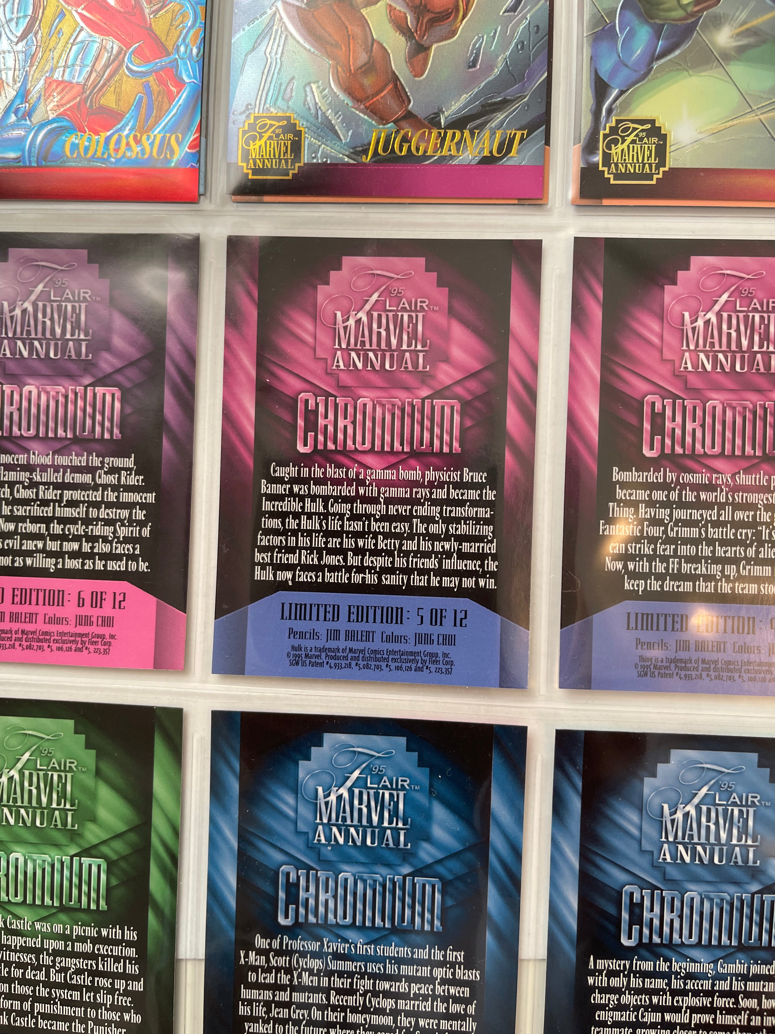 Marvel Annual 1995 Rare 12 Foil Insert Cards Set - Collectible Trading Cards for Marvel Fans & Comic Enthusiasts | Perfect for Display, Trading, and Investment