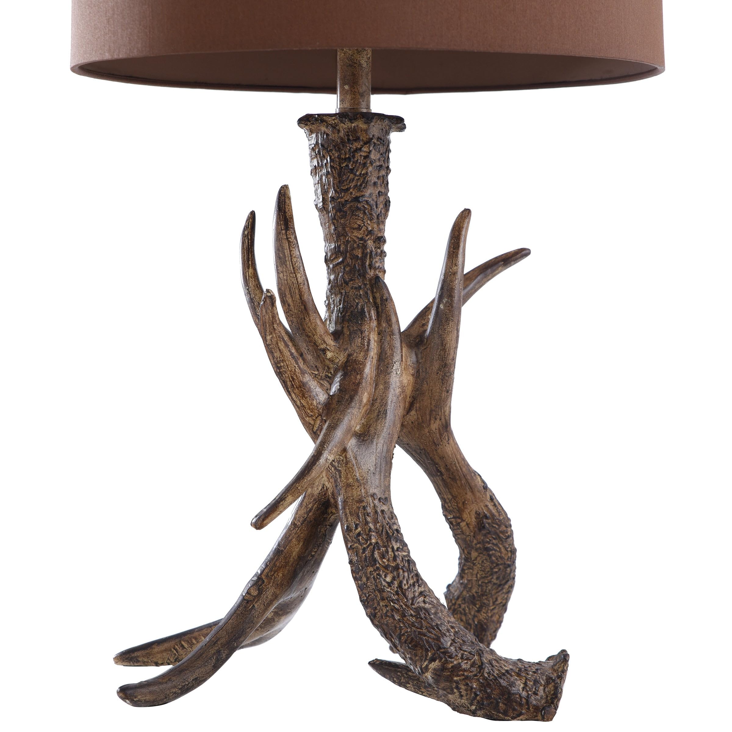 BLACK FOREST DECOR Rustic Ridge Antler Table Lamp - Handcrafted Wooden Deer Antler Lamp for Cabin, Lodge & Hunting Lodge Decor - Perfect for Bedside, Living Room & Office Lighting