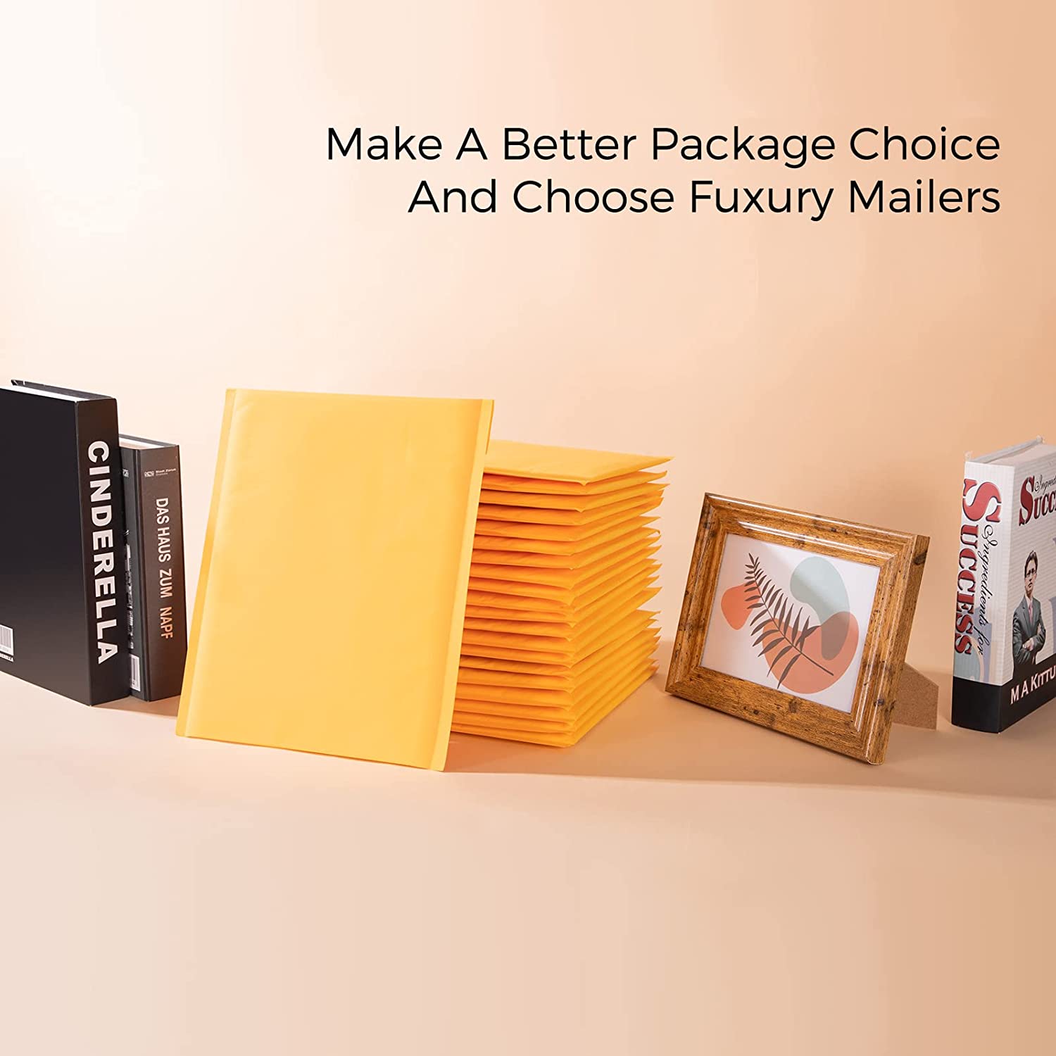 10.5x16 Kraft Bubble Mailer Padded Envelope - Yellow Self-Sealing Shipping Bags for Ecommerce, Small Business & Online Sellers - Perfect for Shipping Jewelry, Books, DVDs & Small Items