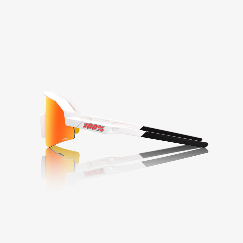 SLENDALE Youth 100% UV Protection Sunglasses - Matte White Frame with HiPER Red Multilayer Mirror Lens for Outdoor Sports & Fashion