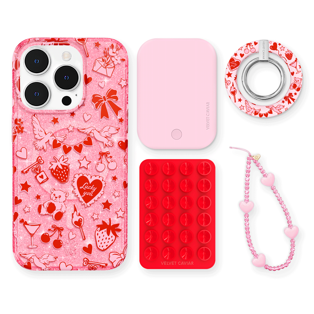 Be Mine Glitter iPhone Case with Grip - Cute & Stylish Phone Cover for iPhone 13/12/11/XR - Perfect for Everyday Use, Parties & Gifting
