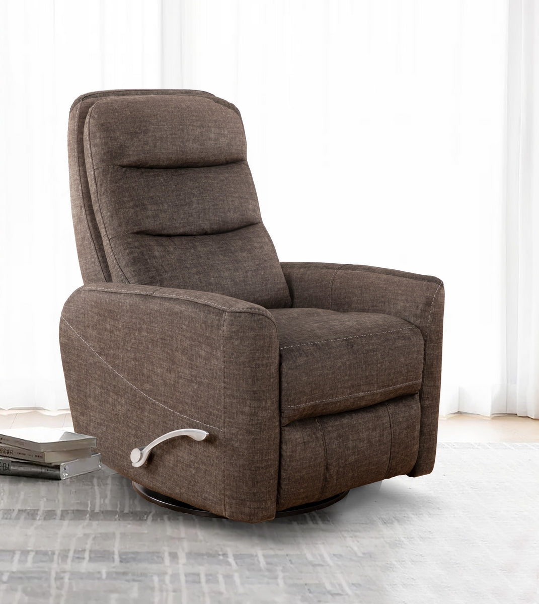 Grenada Garden Glide Fabric Recliner Chair - Comfortable Outdoor Patio Furniture for Relaxing in Backyard, Poolside or Sunroom