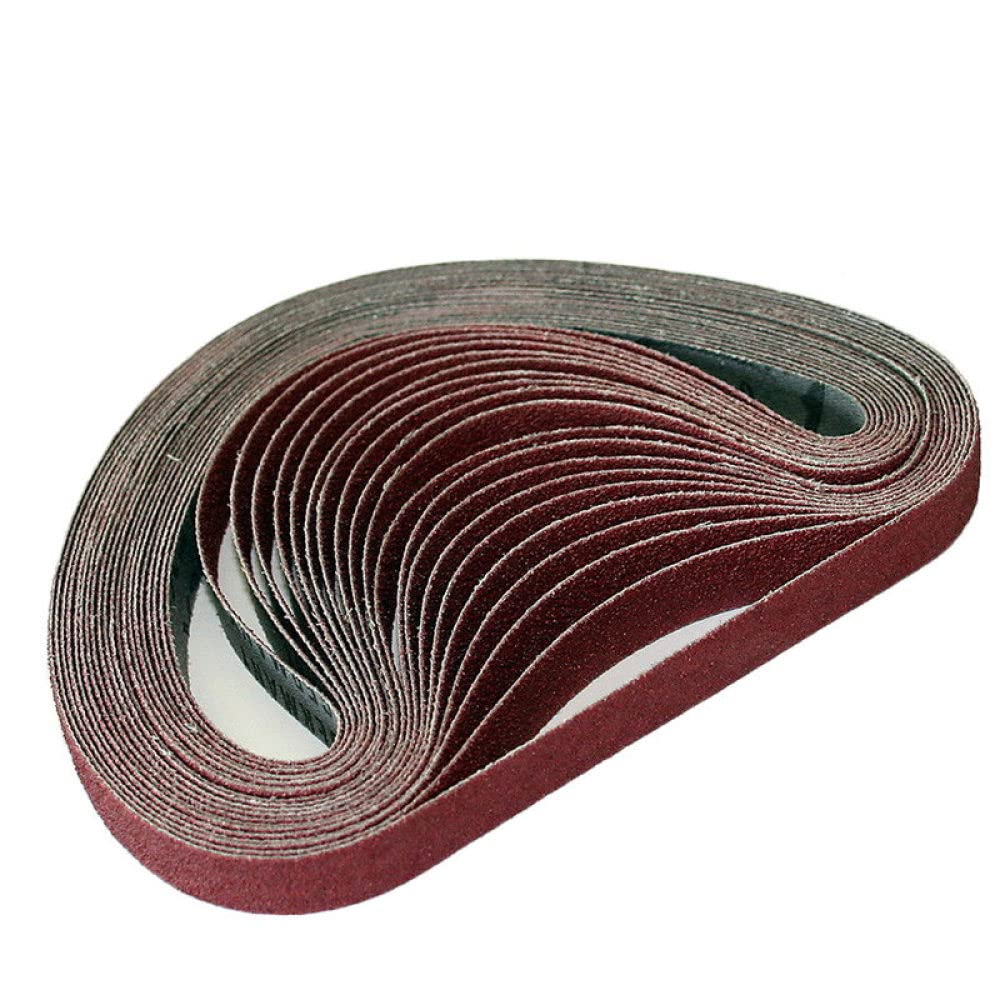 10PCS Aluminum Oxide Sanding Belts 30mm x 533mm - 40 to 120 Grit Abrasive Belts for Woodworking, Metal Polishing & DIY Projects - Compatible with Belt Sanders - Ideal for Smoothing, Shaping & Finishing Wood, Soft Metals & Plastic Surfaces