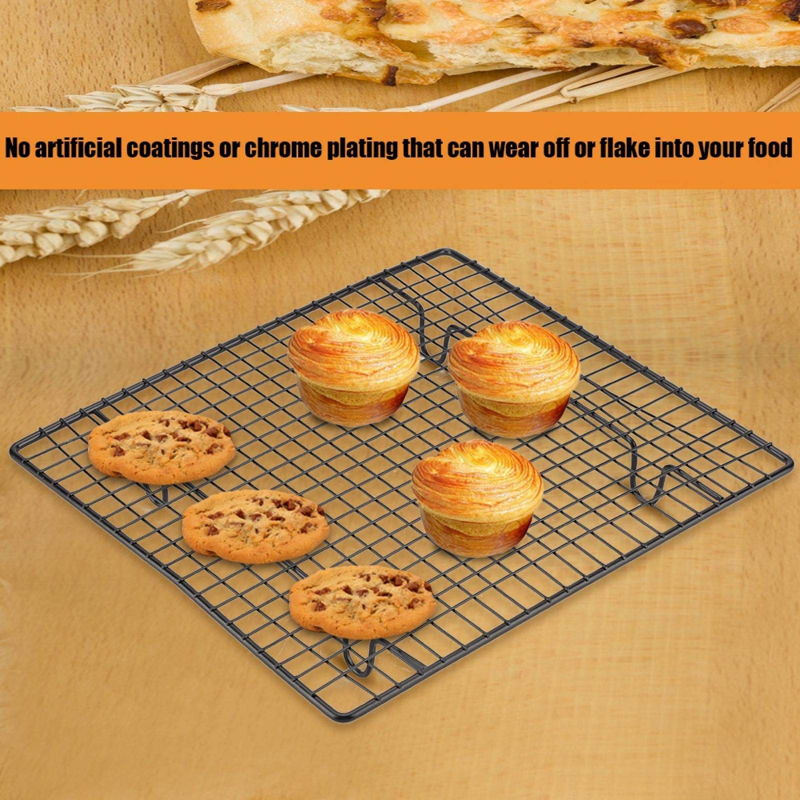 Stainless Steel Cooling Rack for Baking - 26x23x2.5cm Metal Wire Cookie & Cake Cooling Rack for Bread, Biscuits, Pastries | Perfect for Kitchen, Bakery, and Home Baking Needs