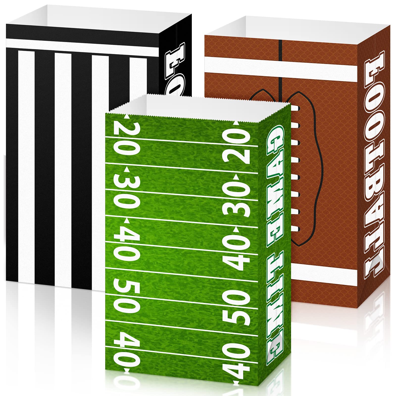 36 Pack Football Party Favor Bags - Themed Paper Gift Treat Candy Bags for Game Day Decorations, Tailgating & Birthday Party Supplies - Perfect for Super Bowl, Sports Themed Events & Kids Birthday Parties