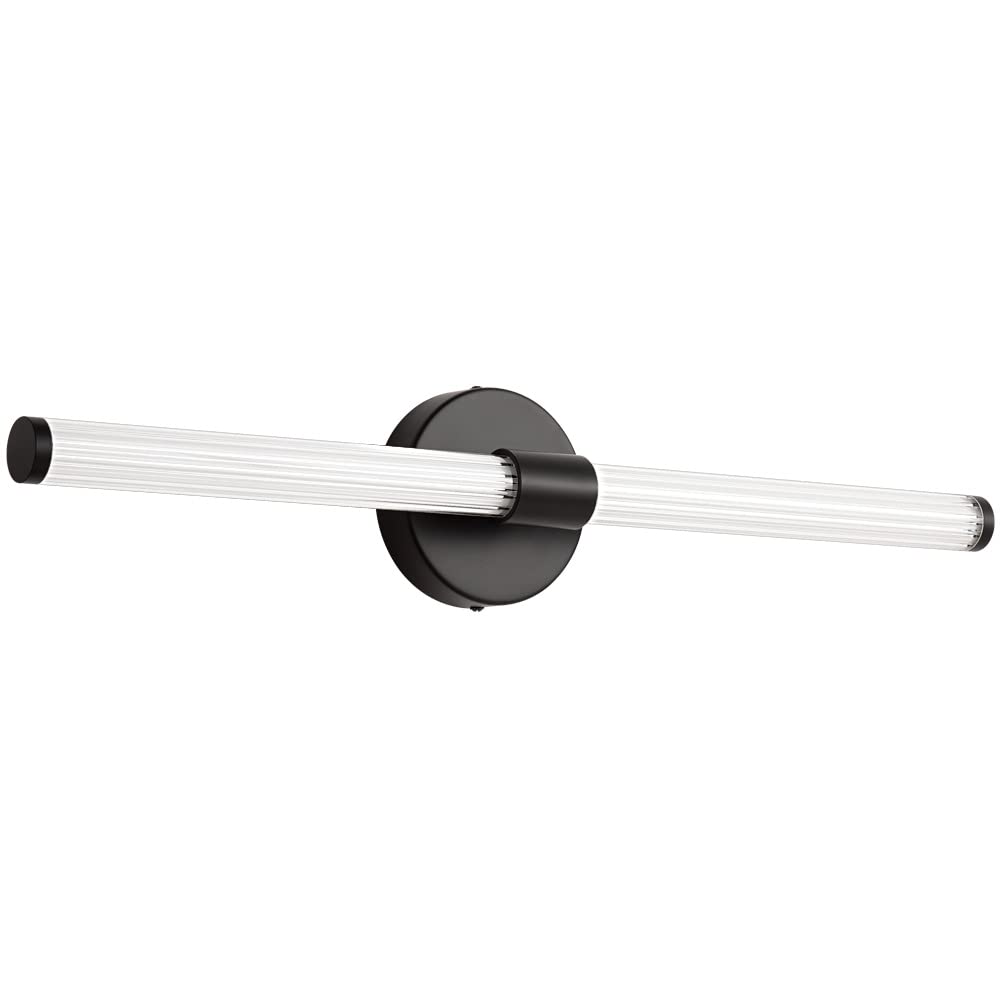 Dimmable LED Bathroom Vanity Lights 22 Inch - 360° Full Lighting Modern Wall Sconce, 4000K Natural White Light for Bathroom Mirror, Bedroom & Living Room - Black | Perfect for Makeup, Shaving & Home Decor