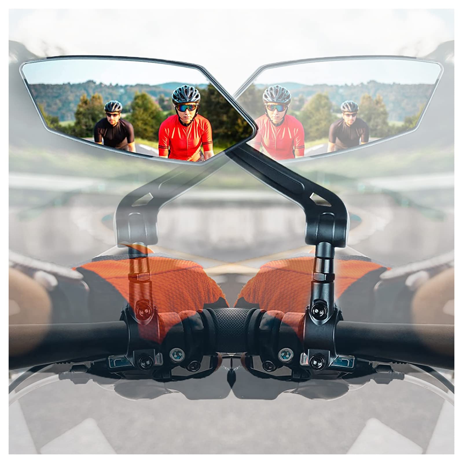 XADITON Bike Mirror for Handlebar - HD 360° Rotatable & Adjustable Rearview Mirror for Electric Bikes, Mountain Bikes, Motorcycles - Perfect for Safe Cycling & Commuting