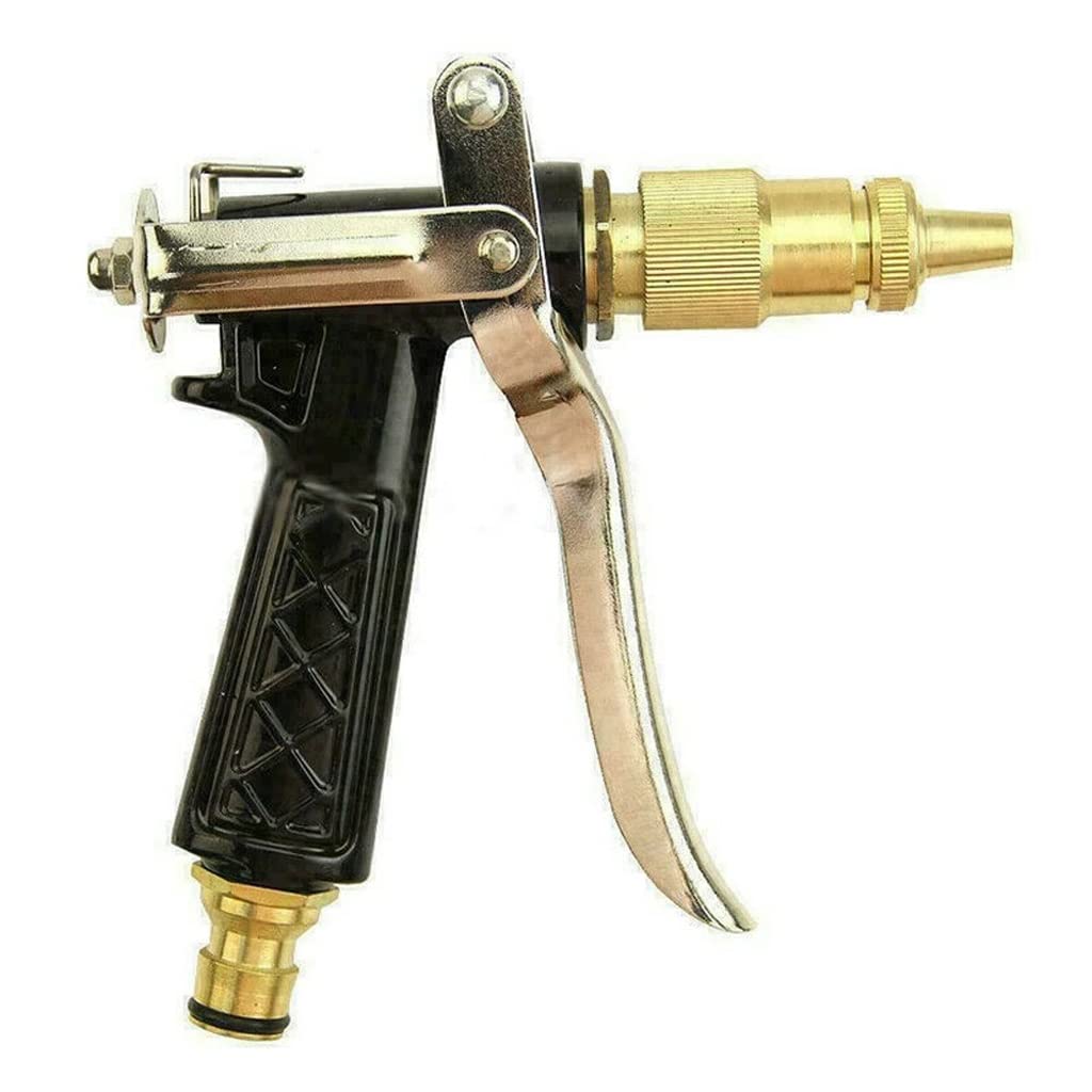 KJHD High Pressure Metal Hose Nozzle - Adjustable Copper Water Spray Gun for Garden, Auto & Car Washing | Perfect for Lawn Care, Vehicle Cleaning & Outdoor Watering
