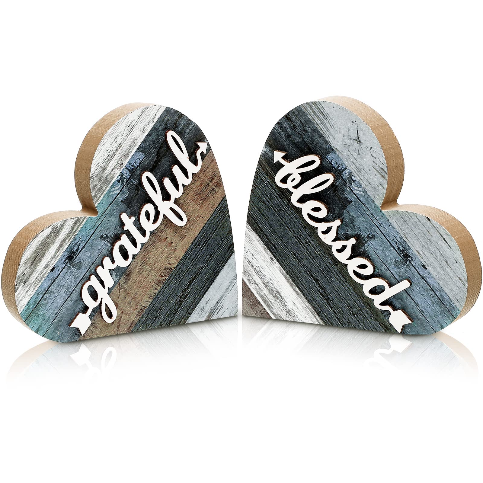 Rustic Wooden Heart Decor for Farmhouse, Valentine's Gift & Home Centerpiece - Perfect for Dining Room & Shelf Decor