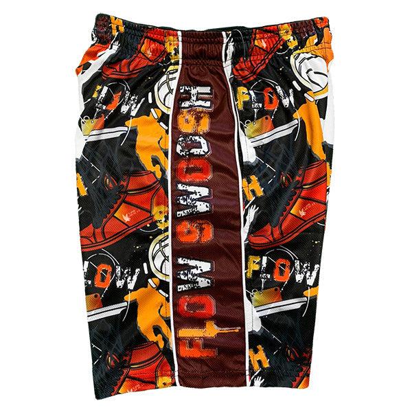 Boys' Athletic Shorts with Swoosh Design - Black & Red Attack Style for Running, Basketball & Casual Wear