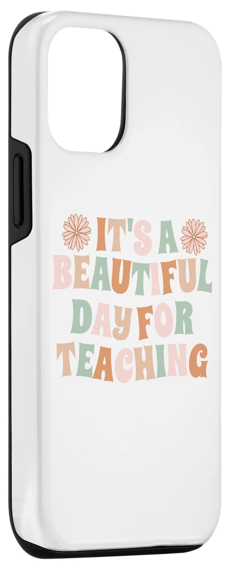 iPhone 12/12 Pro Retro Teacher Case - Cute Floral Design Protective Phone Cover for Women, Students & Educators - Perfect for Classroom, School & Teaching Scenes