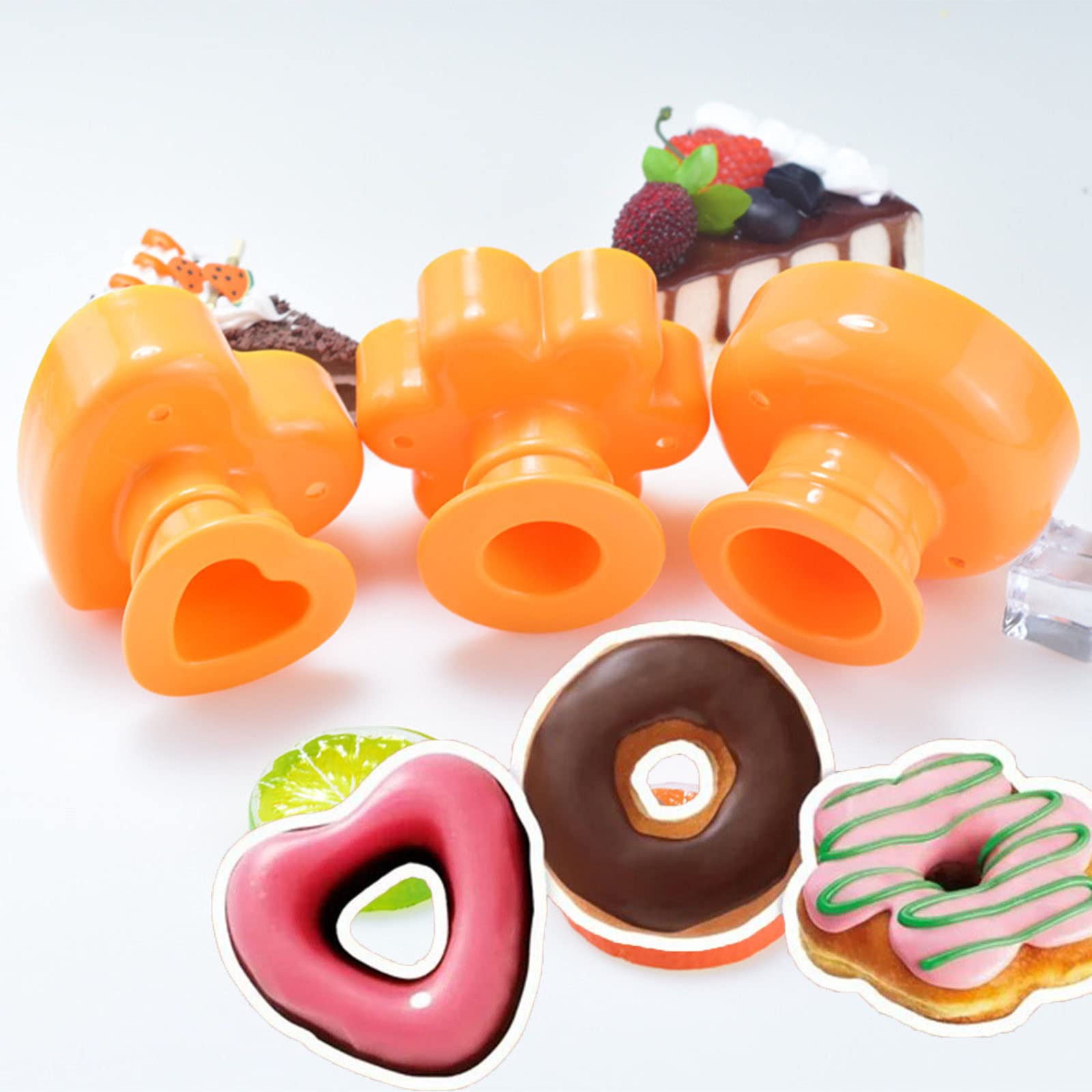 Non-Stick Silicone Donut Pan Set - 3 Inch Round Cake Mold for Baking, BPA Free, 3-Pack with Handle - Perfect for Homemade Donuts, Cupcakes & Desserts