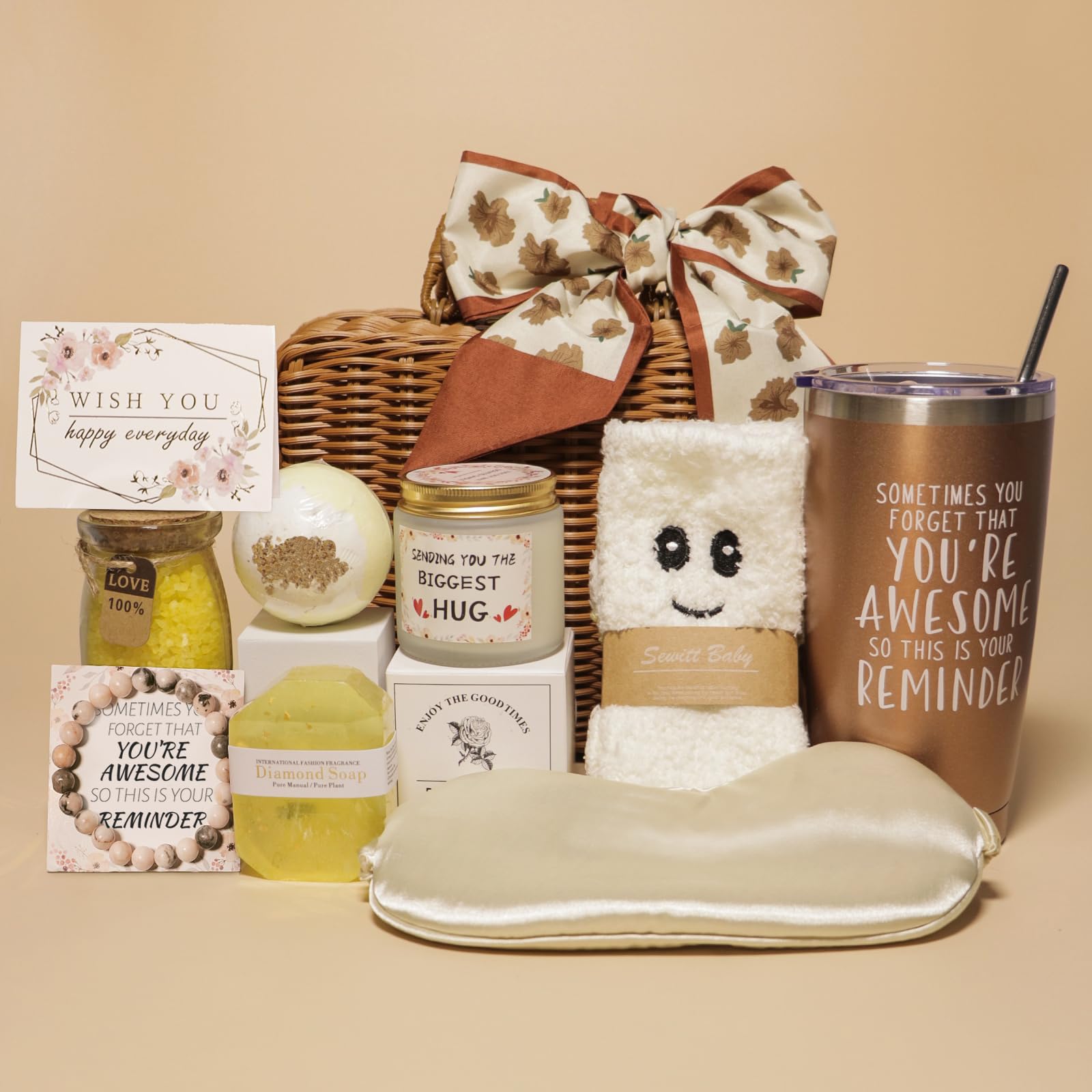 Luxury Spa Gift Basket for Women - 12-Piece Relaxing Self-Care Set with Bath Bombs, Scented Candles & More | Unique Get Well Soon Gifts, Birthday Present Ideas | Perfect for Mother's Day, Anniversary & Stress Relief