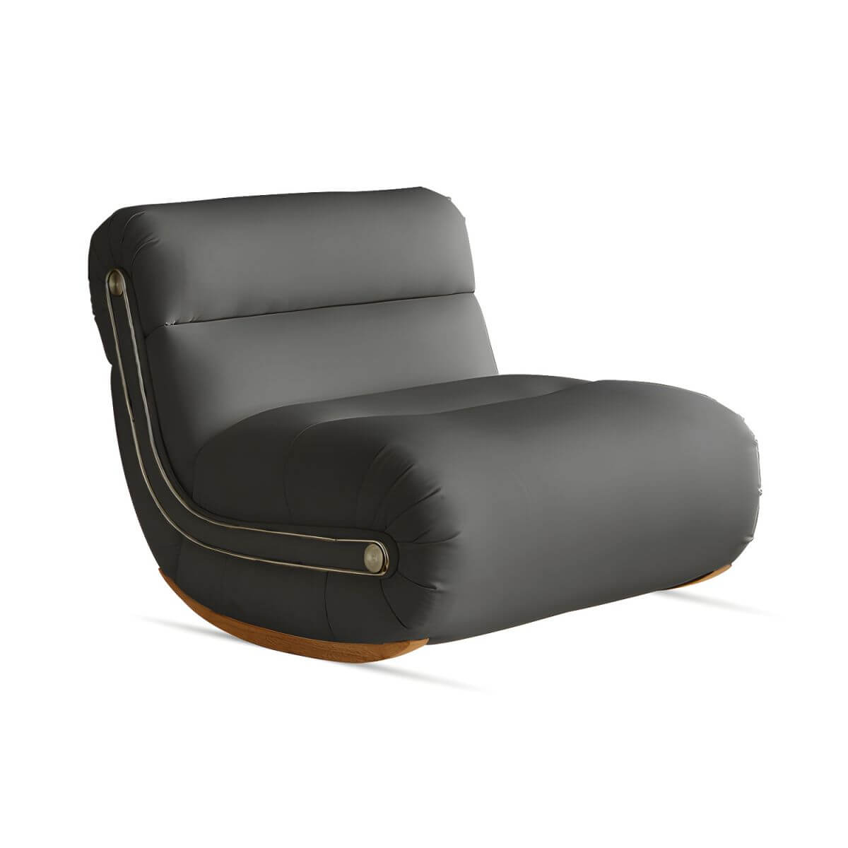 Stylish Solid Color Rocking Chair with Anti-Scratch Upholstery & Natural Wood Legs - Perfect for Living Room, Nursery, or Reading Nook
