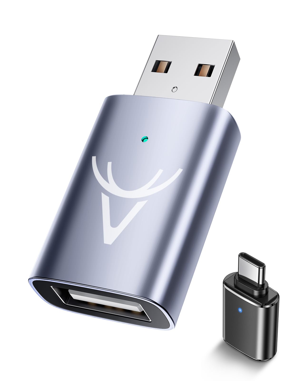 Vaydeer Smart Mouse Jiggler X3 - Mini Undetectable USB Mouse Mover with Auto-Sensing & Random Movement, Button-Free PC Activity Simulator for Work from Home, Online Meetings & Preventing Sleep Mode (Metal)