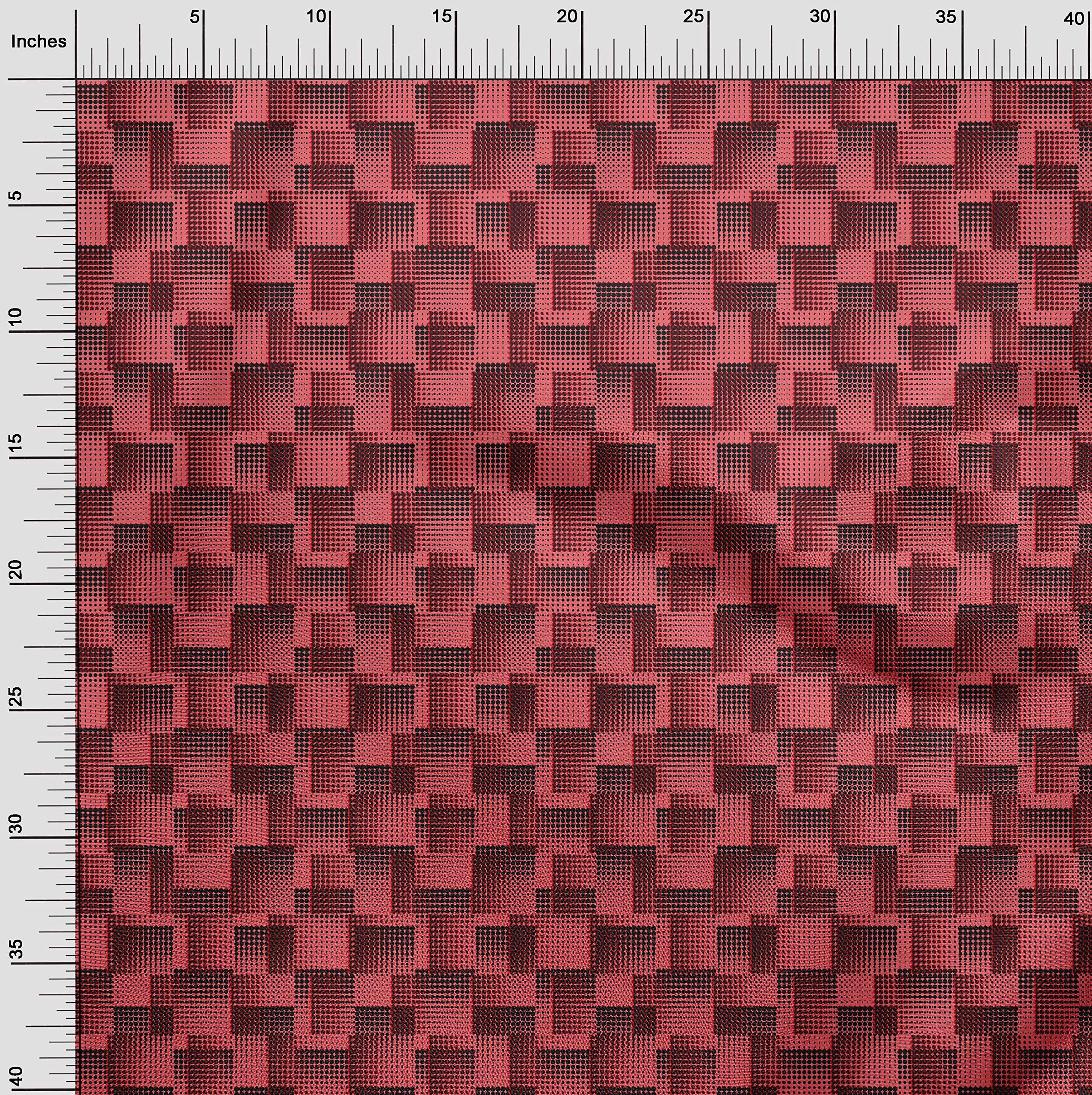 oneOone Rayon Pink Dot Printed Fabric by The Yard - 56 Inch Wide Sewing Material for DIY Clothing, Dresses & Home Decor Projects