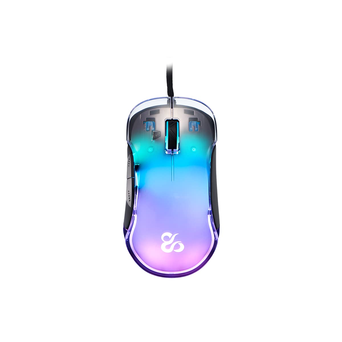 Newskill Lycan Transparent RGB Gaming Mouse - 16000DPI High Precision, Ergonomic Design for PC & Mac - Perfect for FPS, MOBA & eSports Gaming