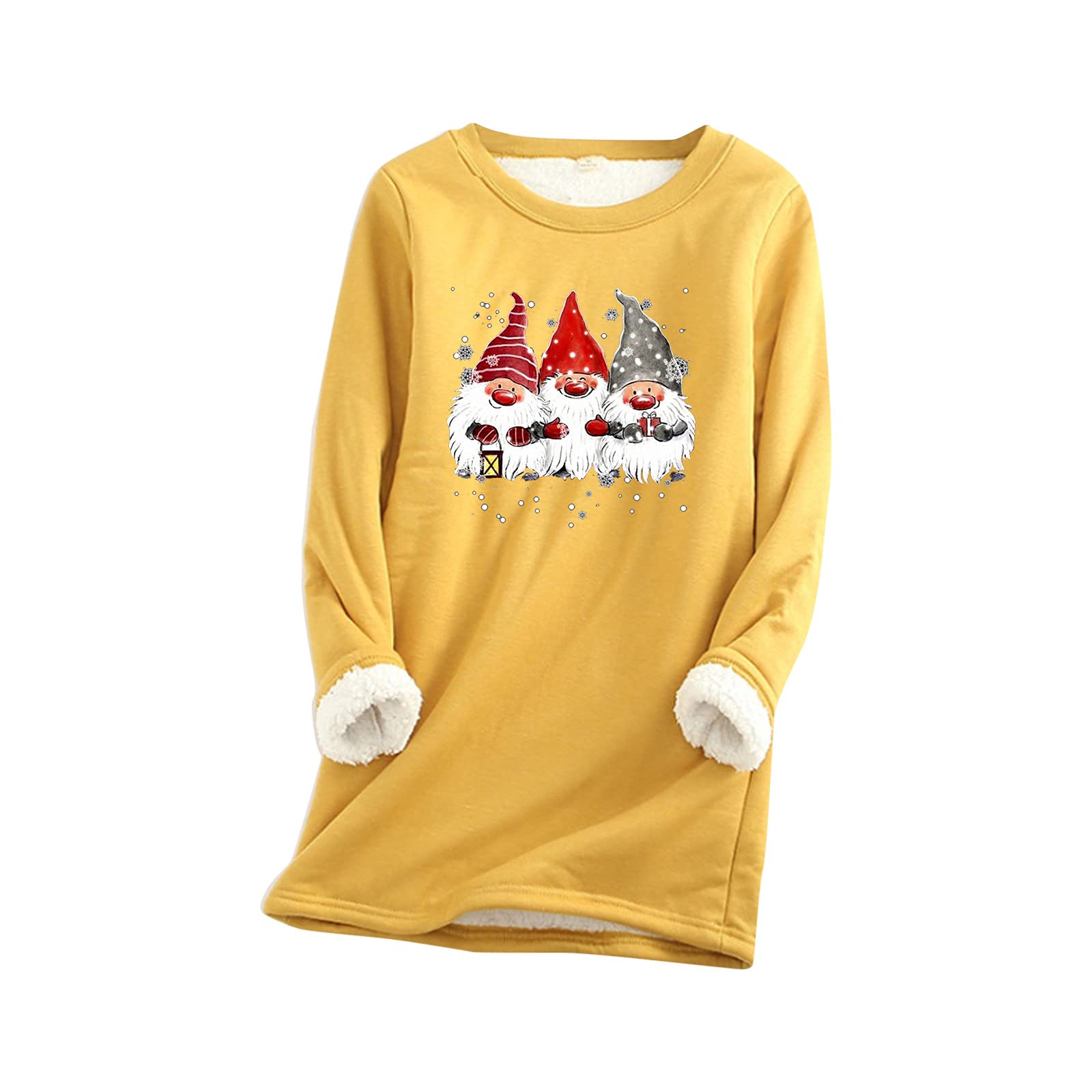 Women's Fleece Christmas Sweatshirt - Warm O-Neck Pullover Hoodie with Pocket & Printed Design | Cozy Winter Outfit for Holiday Parties & Casual Wear