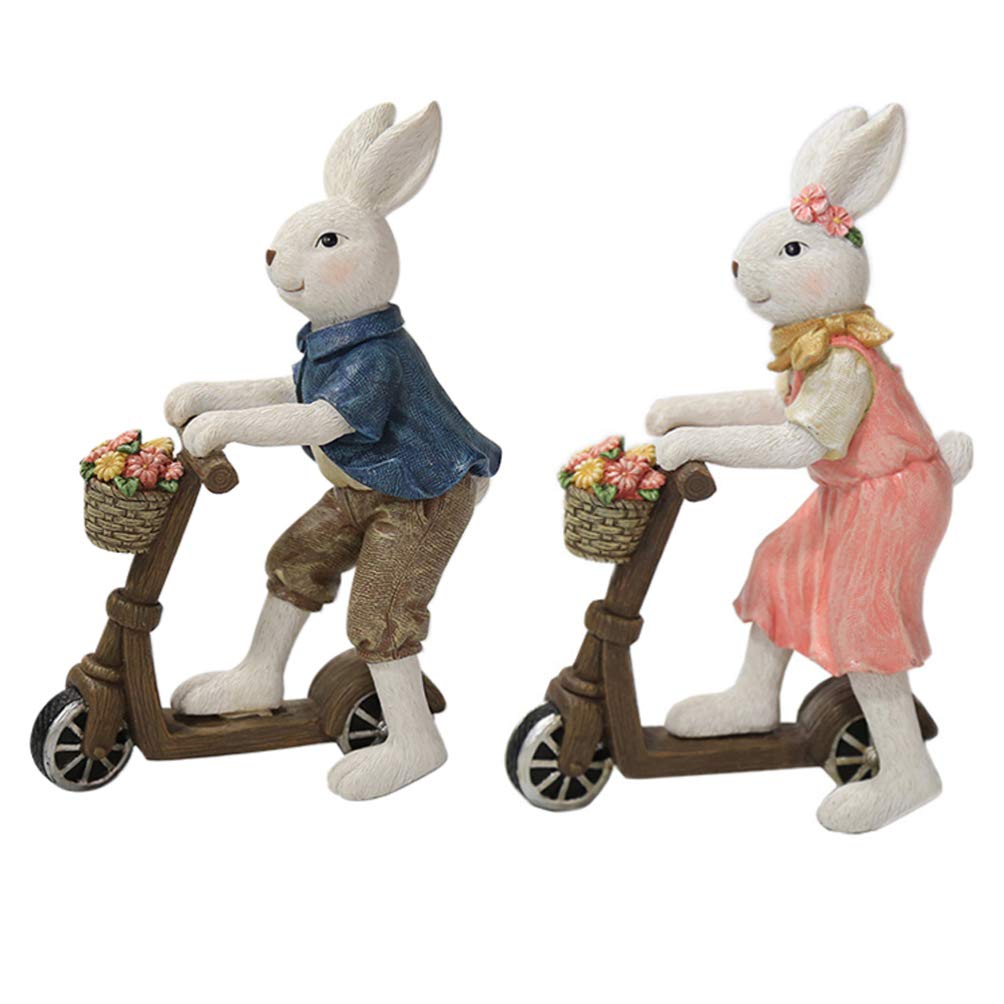 Toddmomy 1 Pair Realistic Resin Rabbit Statues - Easter Bunny Decorations for Home, Garden, and Tabletop - Perfect for Easter Party, Spring Decor, and Gift Giving