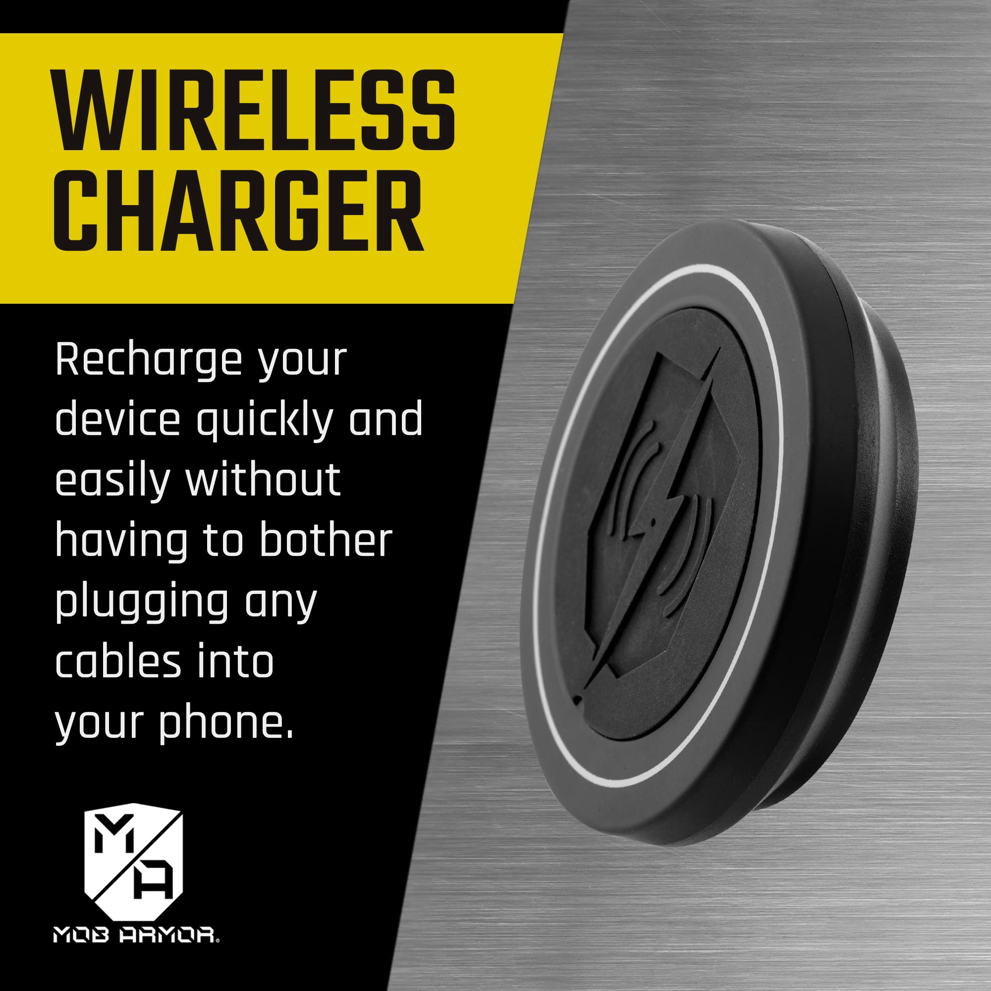 Mob Armor Flex Charge Plus Stixx - 38W Dual USB & USB C Fast Car Charger with Wireless Magnetic Phone Charger & Mobnetic Stixx Mount - Compatible with Android & iPhone - Perfect for Road Trips, Commuting & Hands-Free Driving