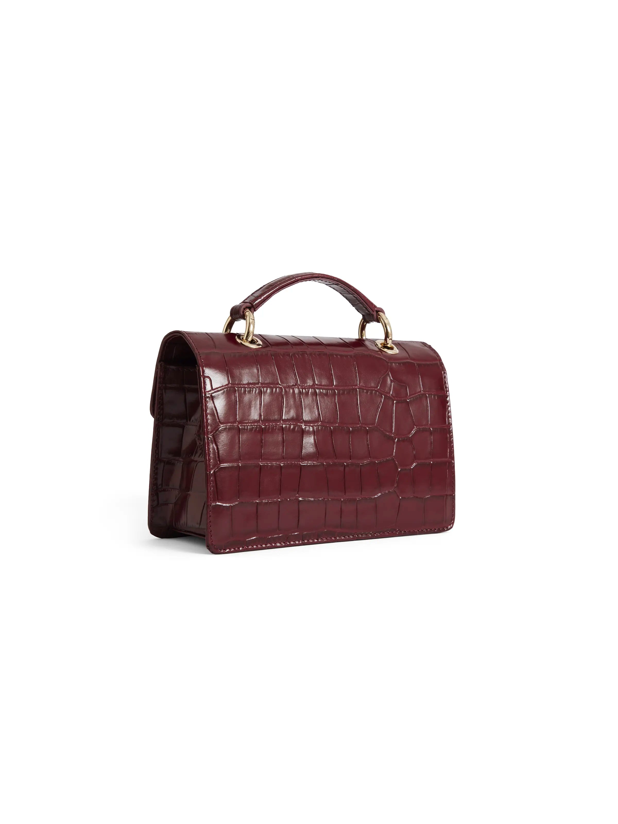 Loxley Mini Crossbody Bag for Women - Genuine Ruby Croc Leather Purse | Perfect for Everyday Use, Travel & Date Night