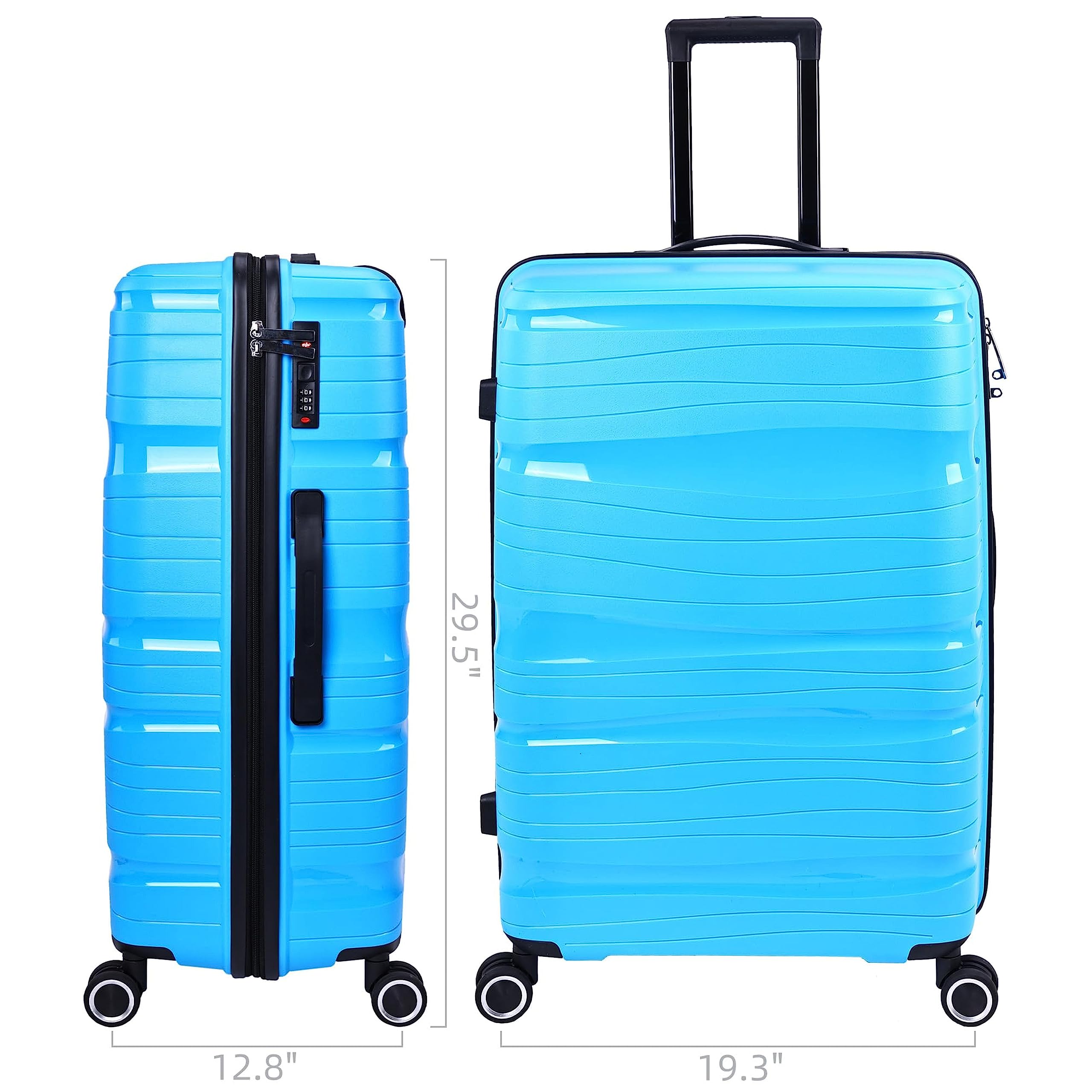 20/24/28-Inch Hard Shell Spinner Suitcase - Durable Hardside Luggage with 360° Wheels (Blue, 28-Inch) - Perfect for Air Travel, Business Trips & Vacation Packing