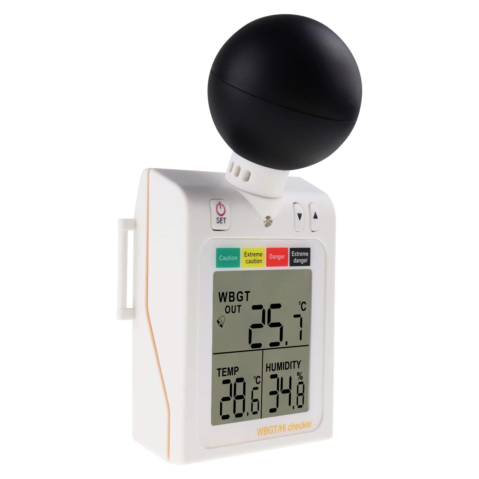 Digital Heat Stress Meter - Handheld Temperature & Humidity Monitor for Workplace Safety, Outdoor Activities & Industrial Use