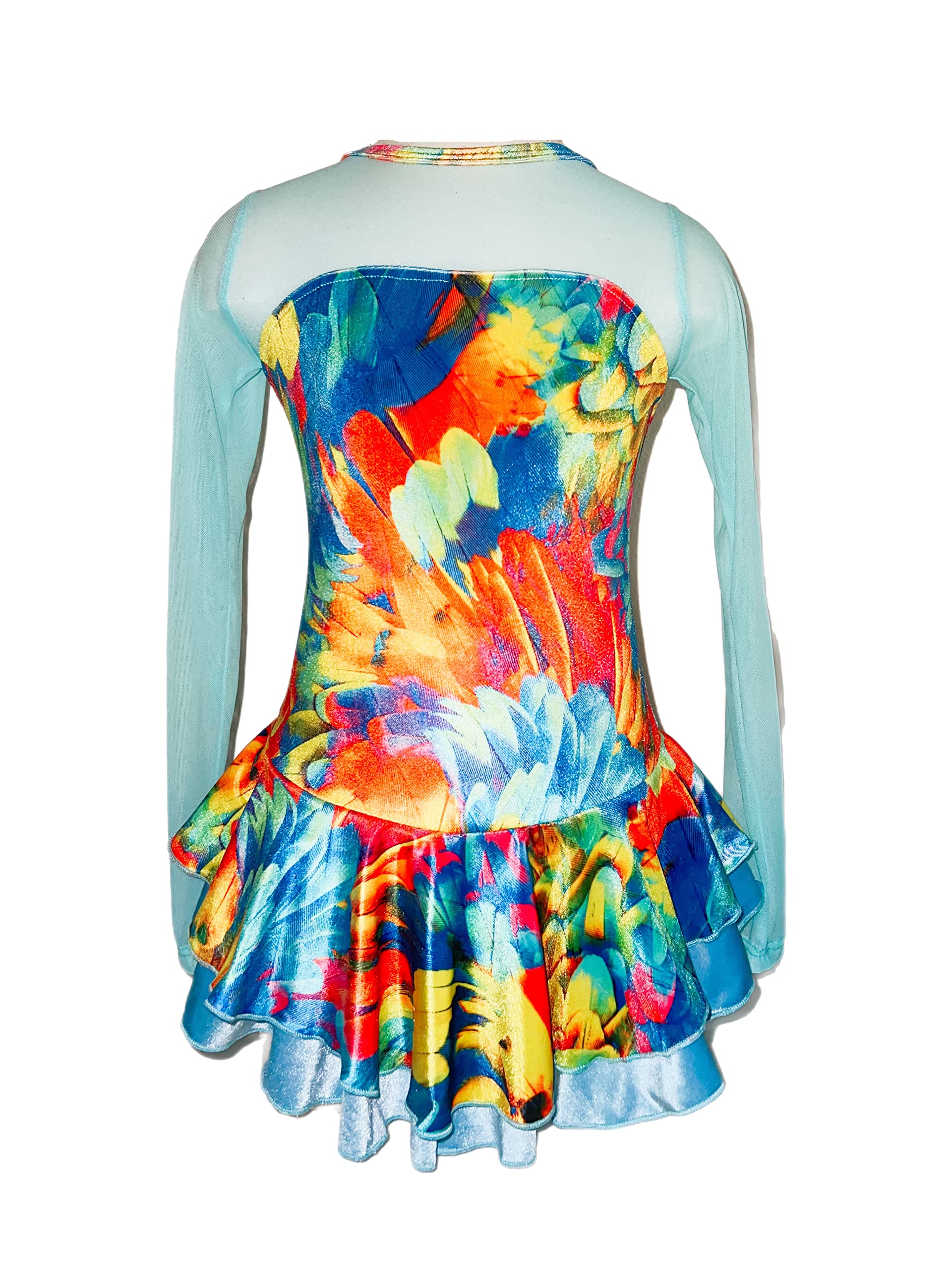 Elegant Velvet Ice Skating Dress for Girls - Stretchable & Glittery Figure Skating Costume - Perfect for Competitions, Performances & Ice Shows